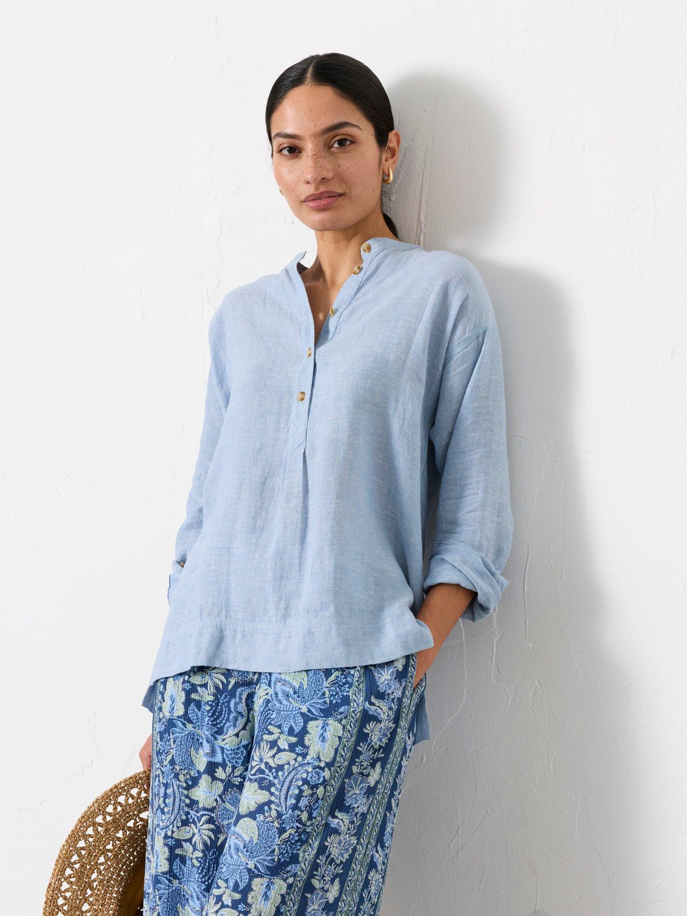 Image 3 of 6 of FatFace Julia Linen Popover - Blue