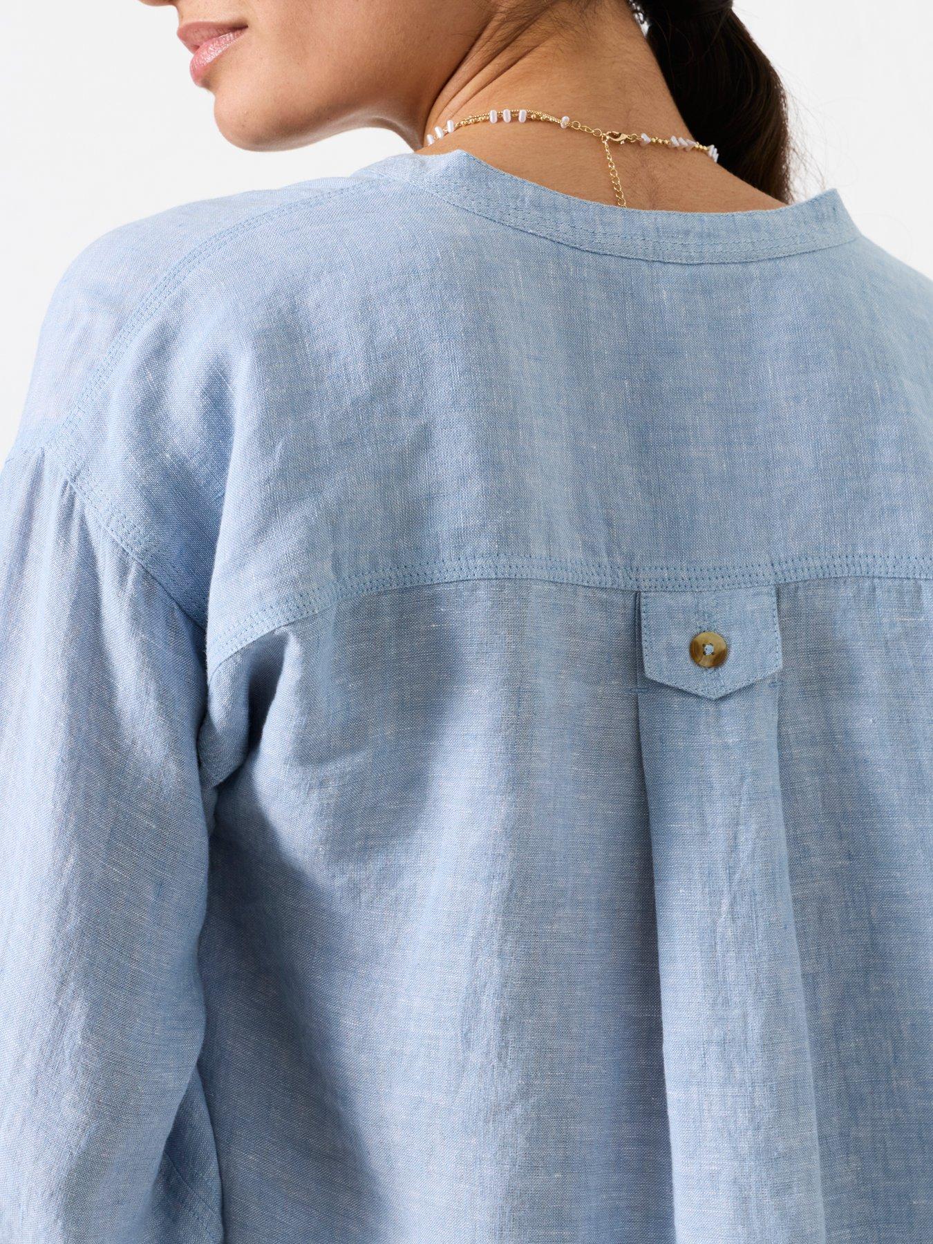 Image 4 of 6 of FatFace Julia Linen Popover - Blue