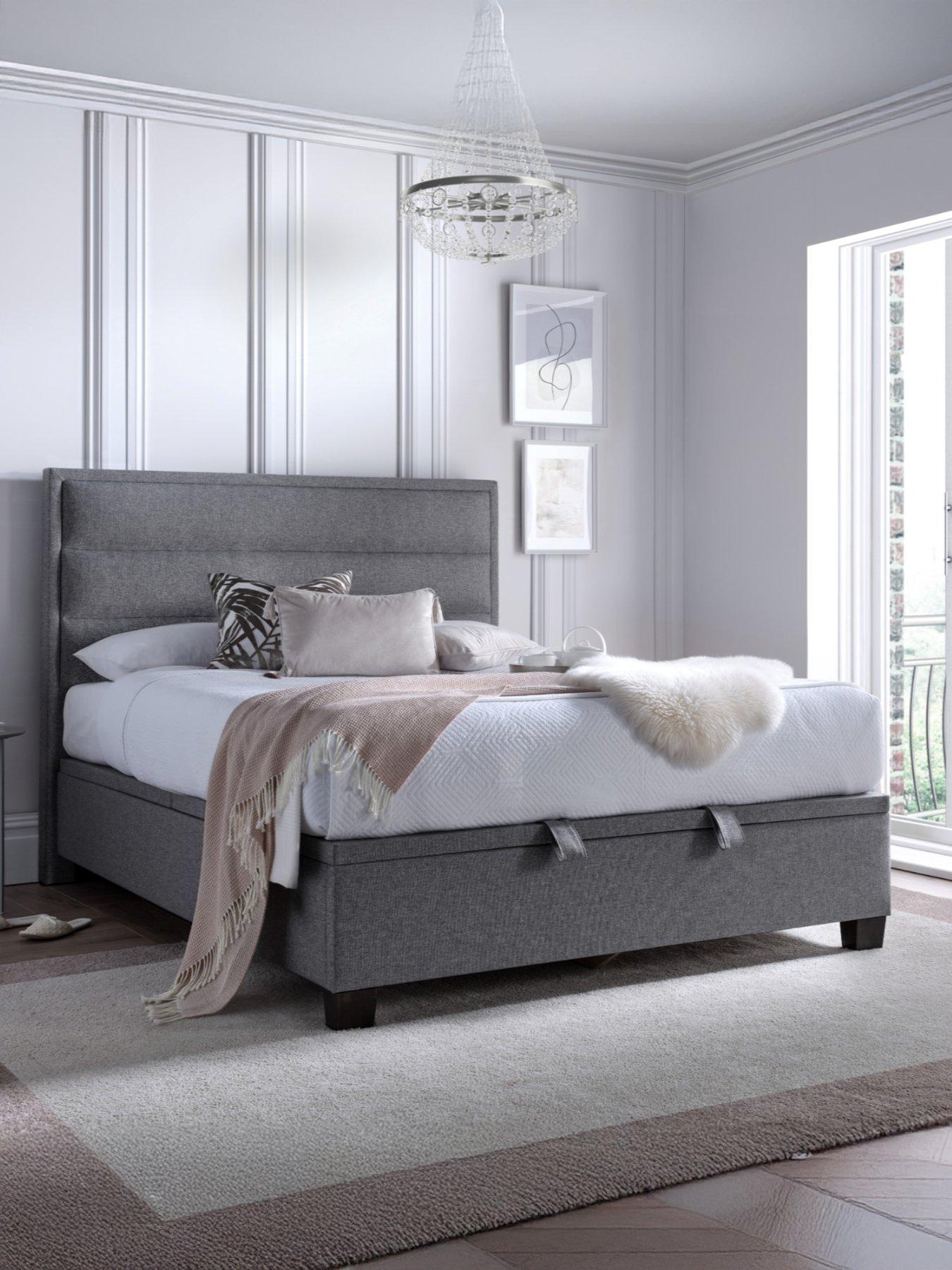Image 1 of 5 of The Very Collection Sigrid End Lift Up Storage Ottoman With Airsprung Mattress Options (Buy &amp; SAVE!) - Grey