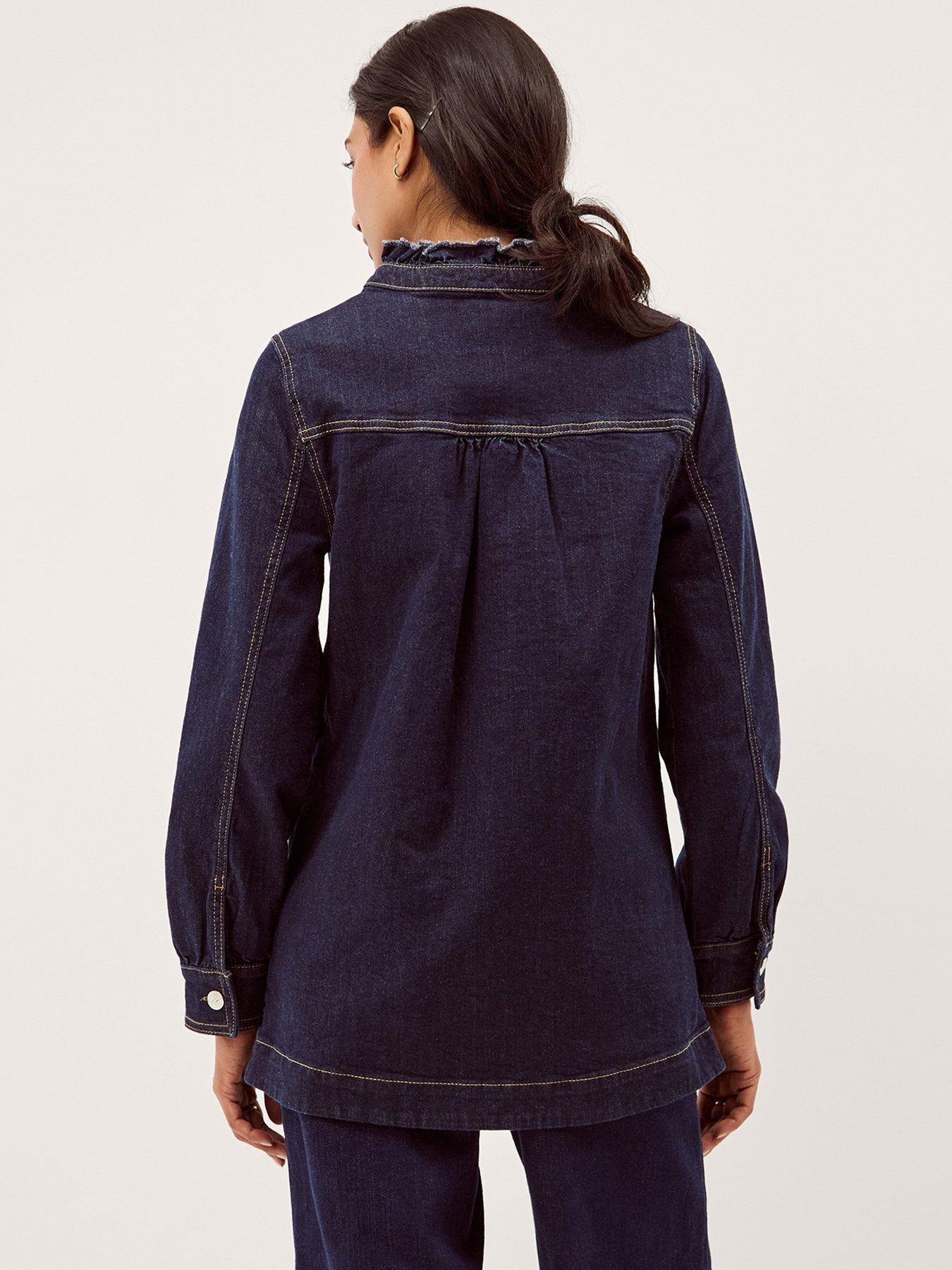 Image 2 of 5 of Monsoon Louisa Longline Denim Jacket - Blue