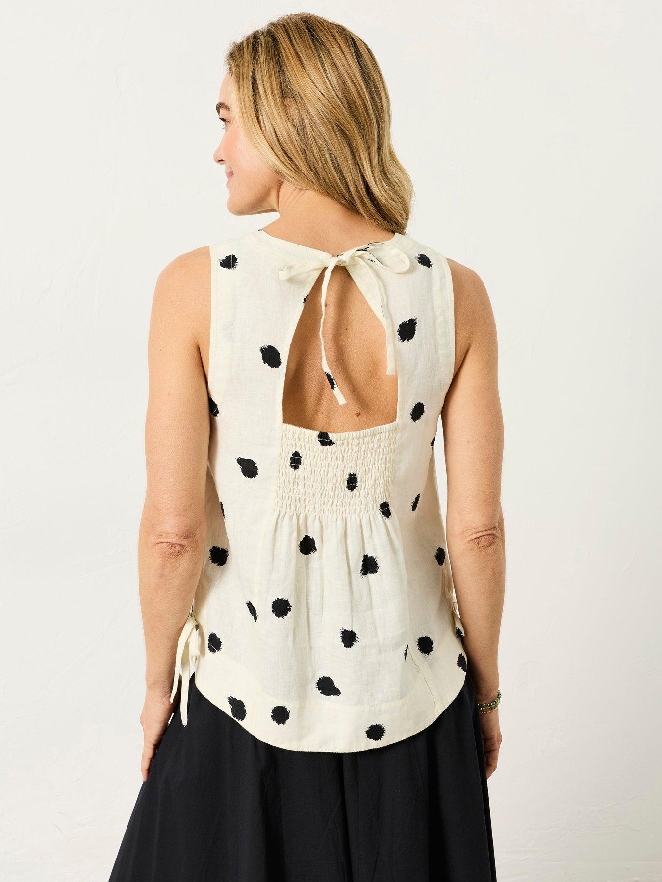 Image 2 of 6 of FatFace Darcy Linen Spot Blouse - Ivory