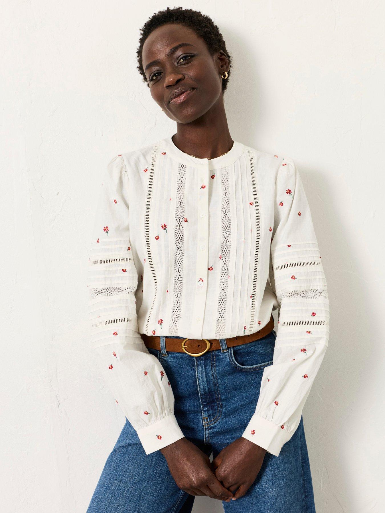 FatFace Jane Embroidered Overshirt - Ivory