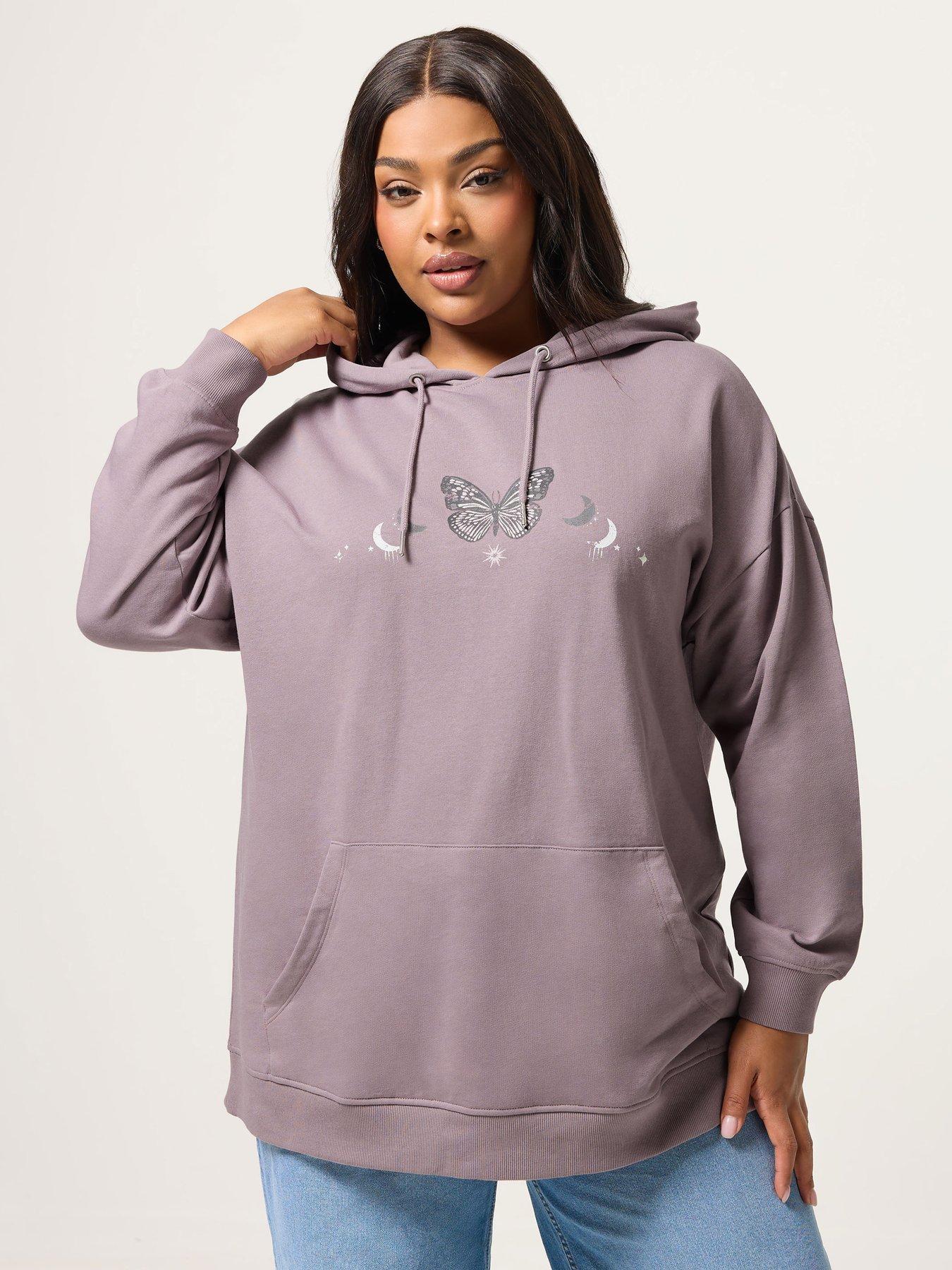 Yours Curve Celestial Hoodie - Purple