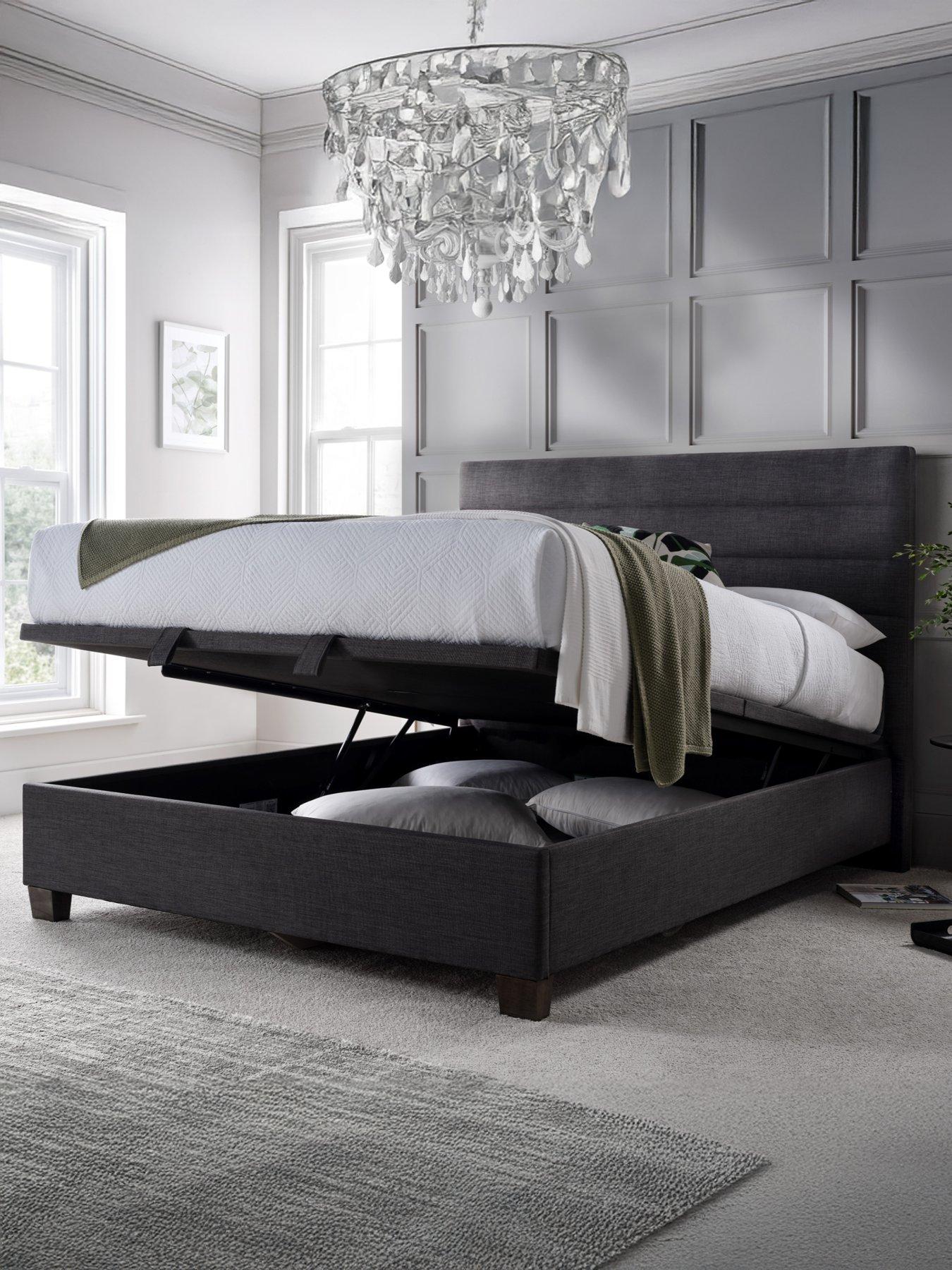  image of the-very-collection-liza-end-lift-up-storage-ottoman-with-airsprung-mattress-options-buy-amp-save-slate