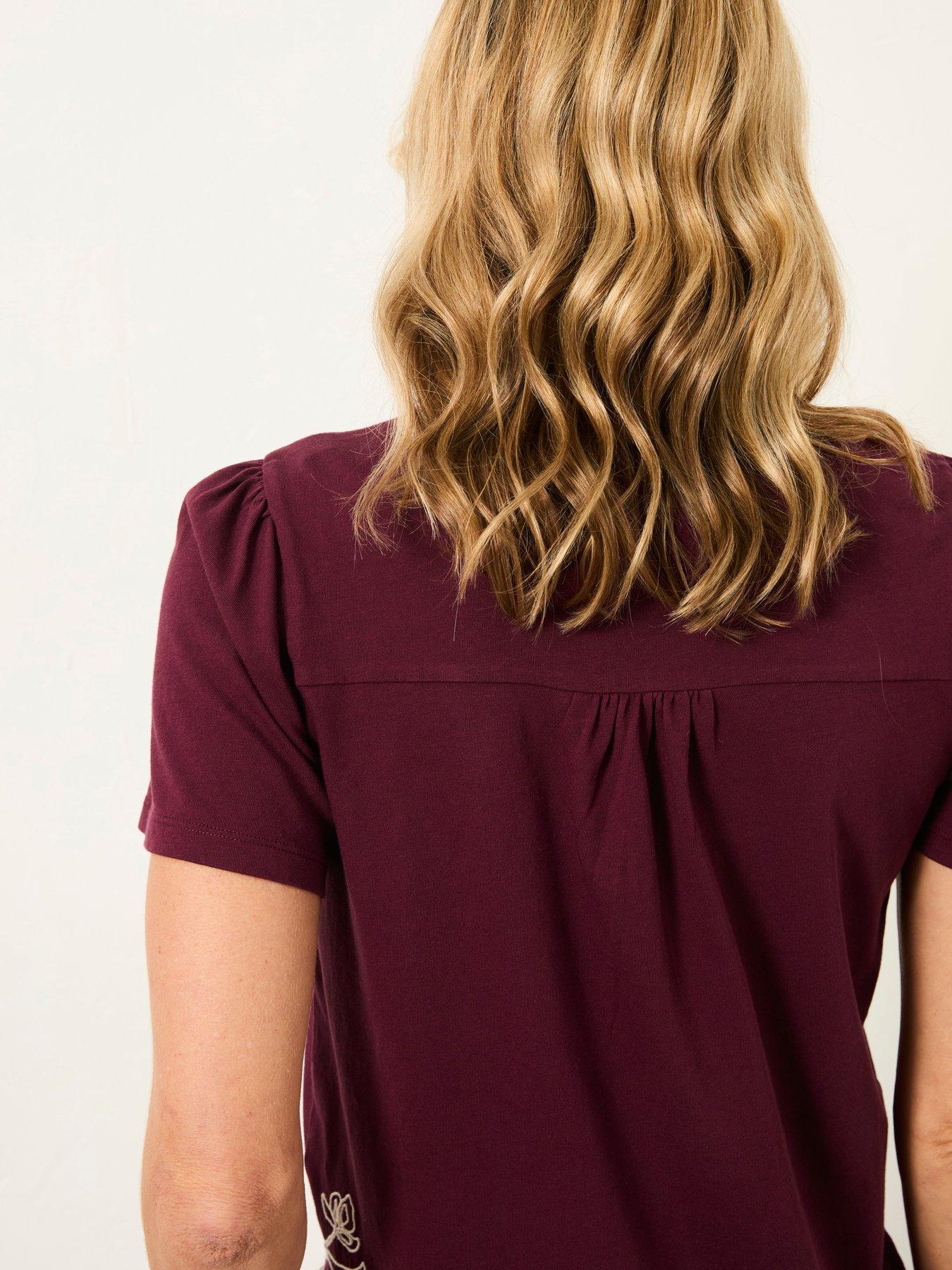 stillFront image of fatface-freya-floral-tee-plum-purple