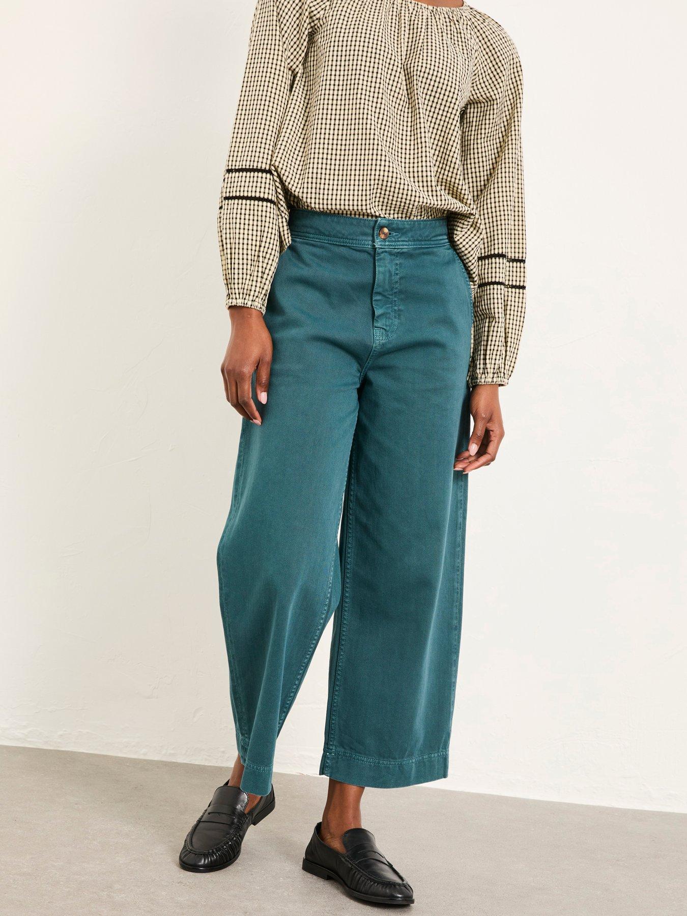 FatFace Hove Crop Trousers - Teal Blue