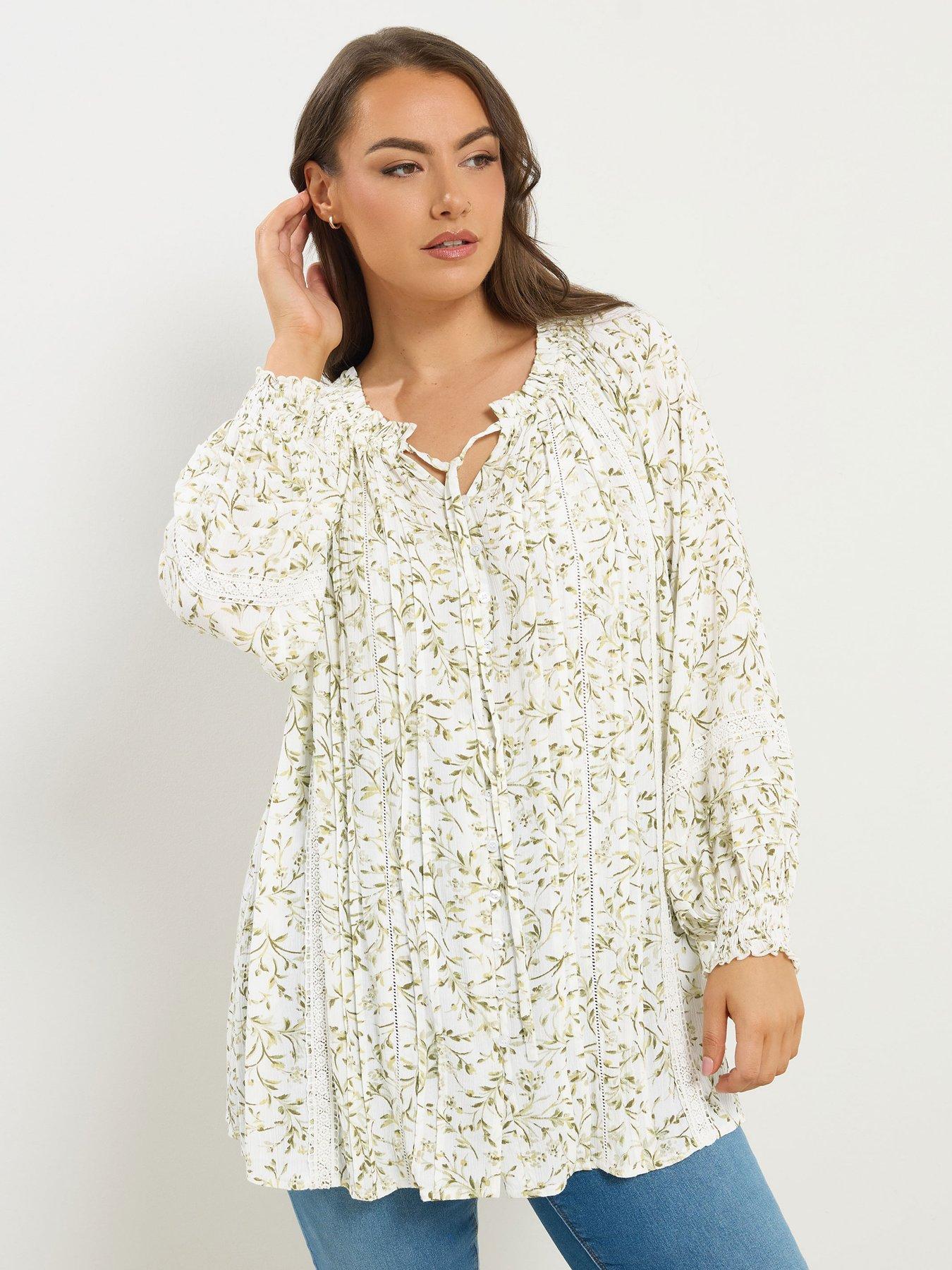 Image 1 of 5 of Yours Curve Gypsy Pintuck Top