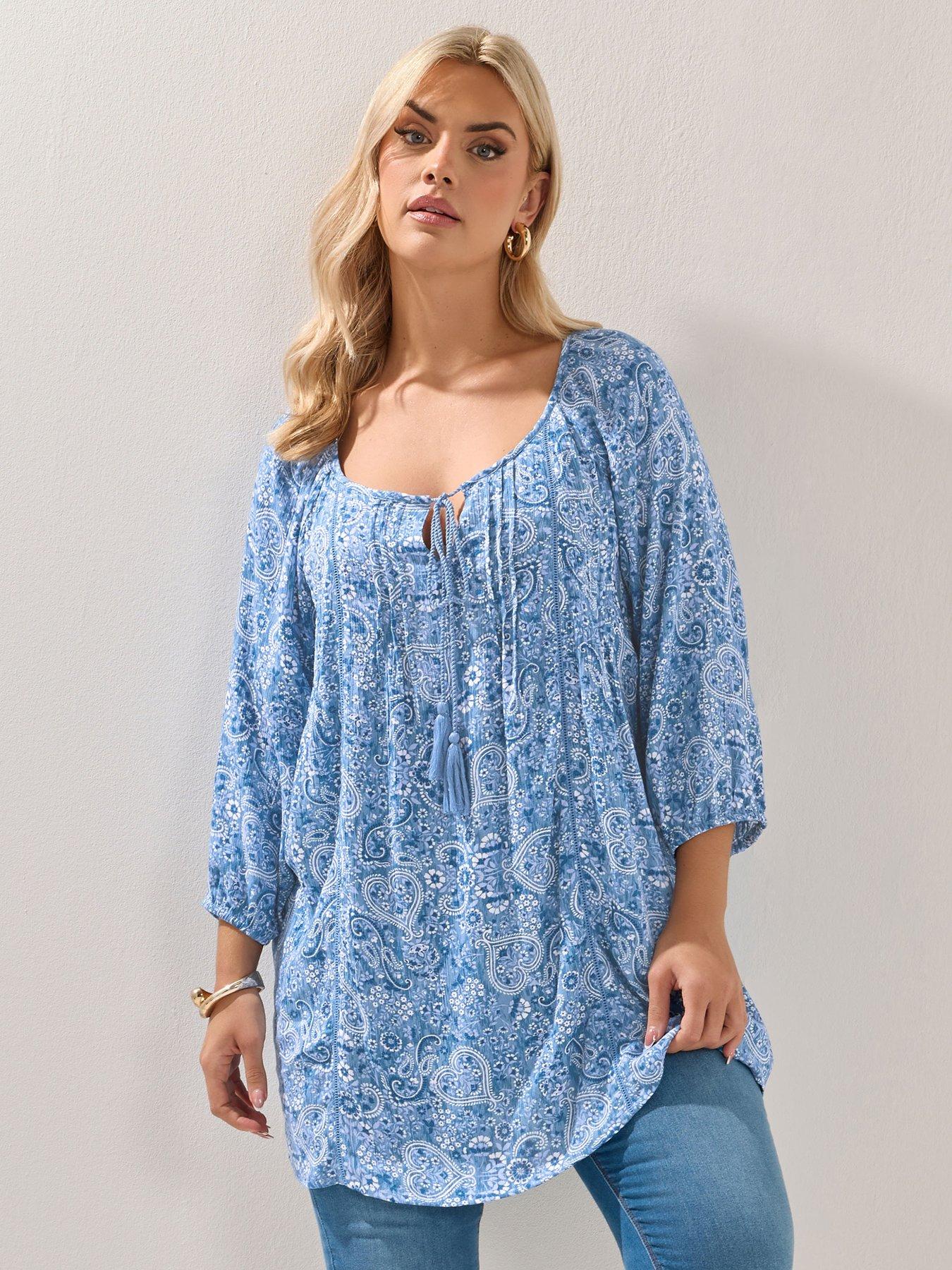 Image 1 of 6 of Yours Curve Long Sleeve Gypsy Top