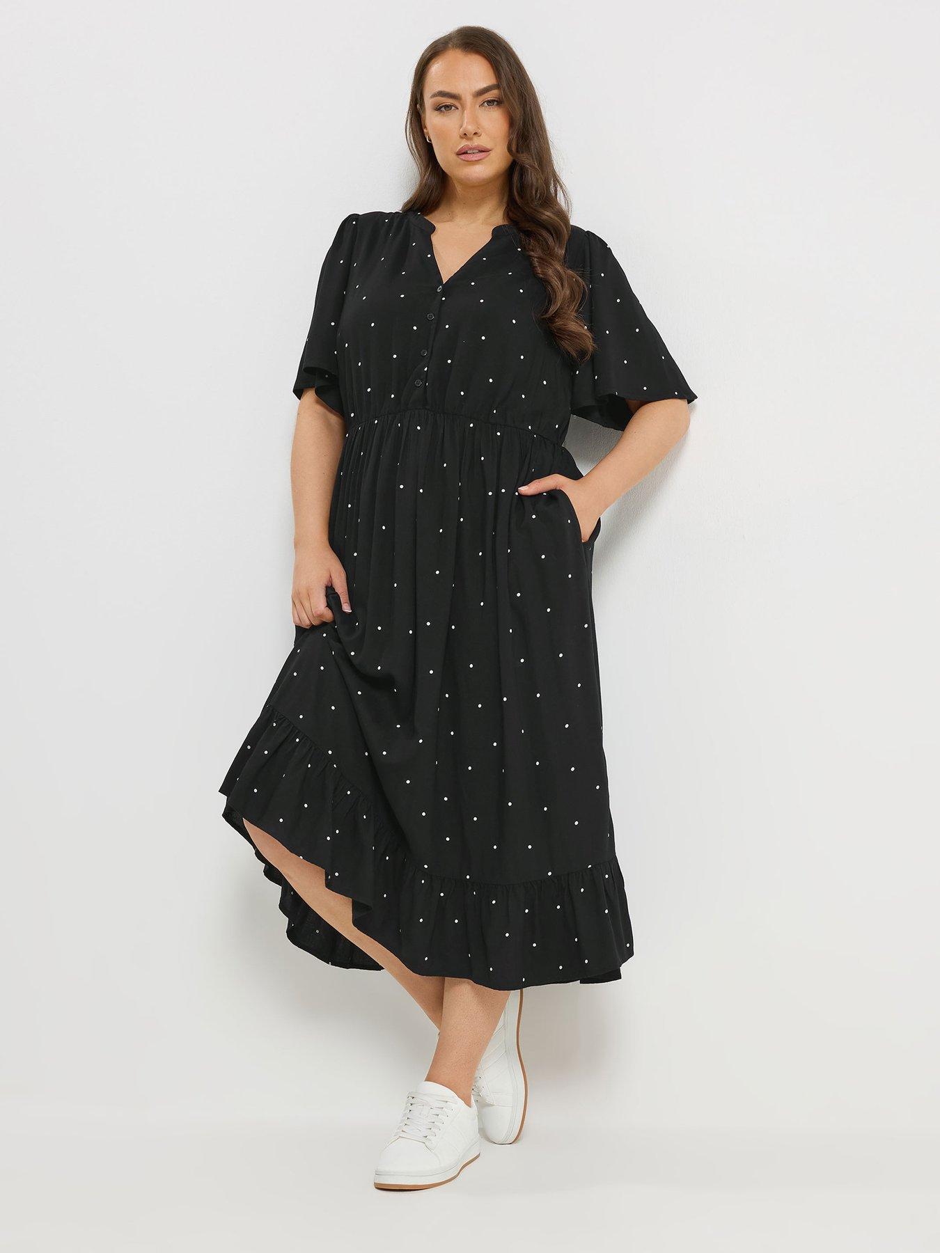  image of yours-curve-half-placket-spot-dress
