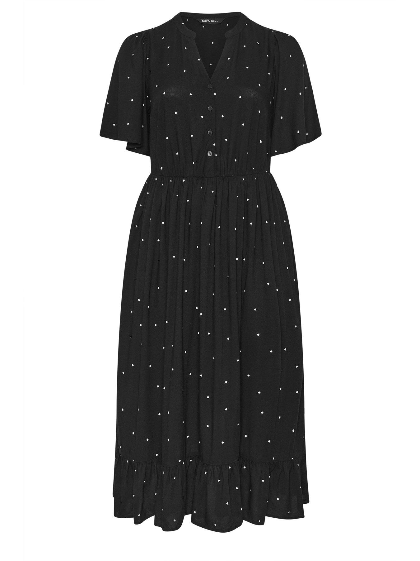  image of yours-curve-half-placket-spot-dress