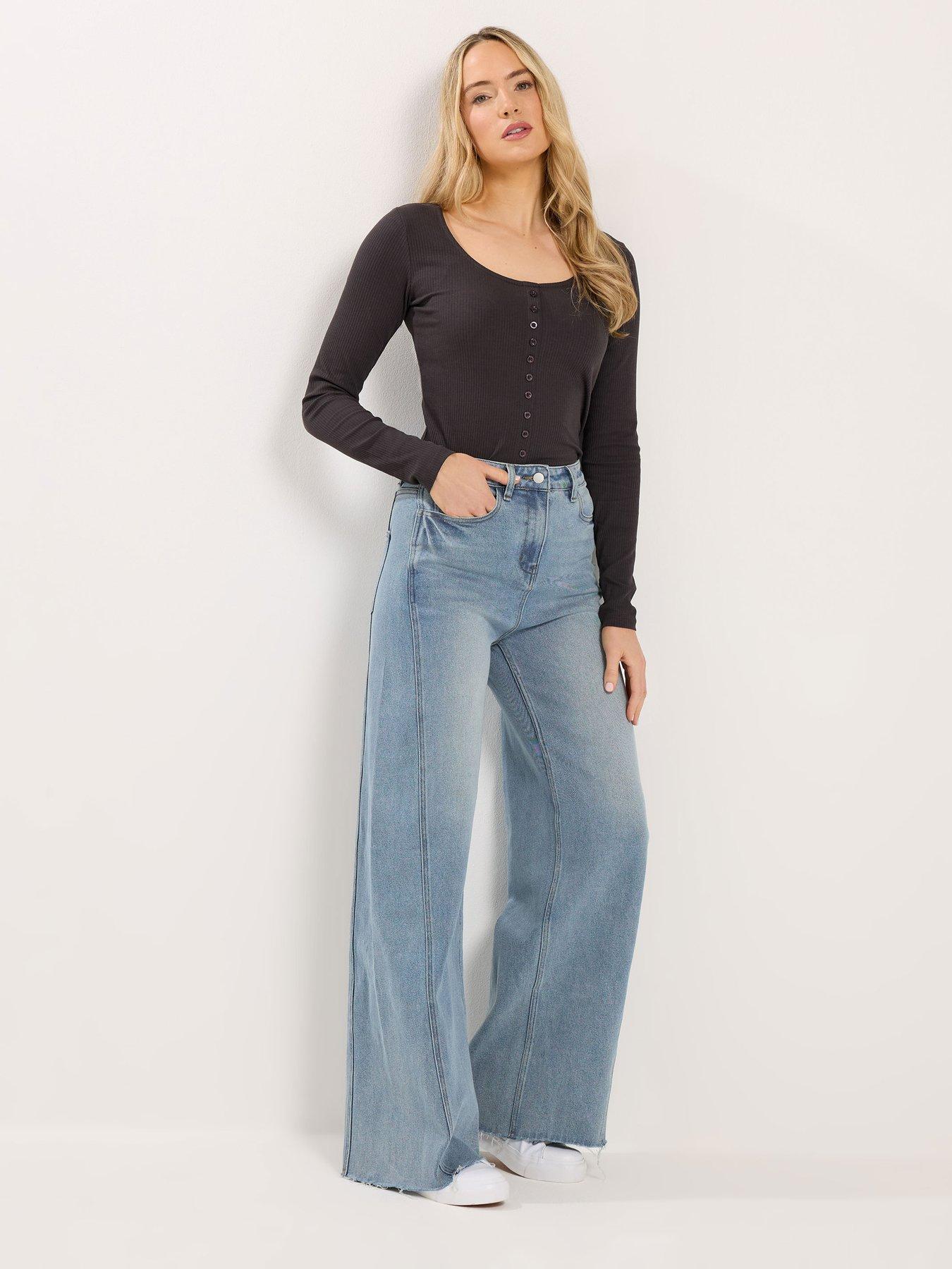 Image 3 of 6 of Long Tall Sally Twist Seam Wide Leg Jean 36" - Blue