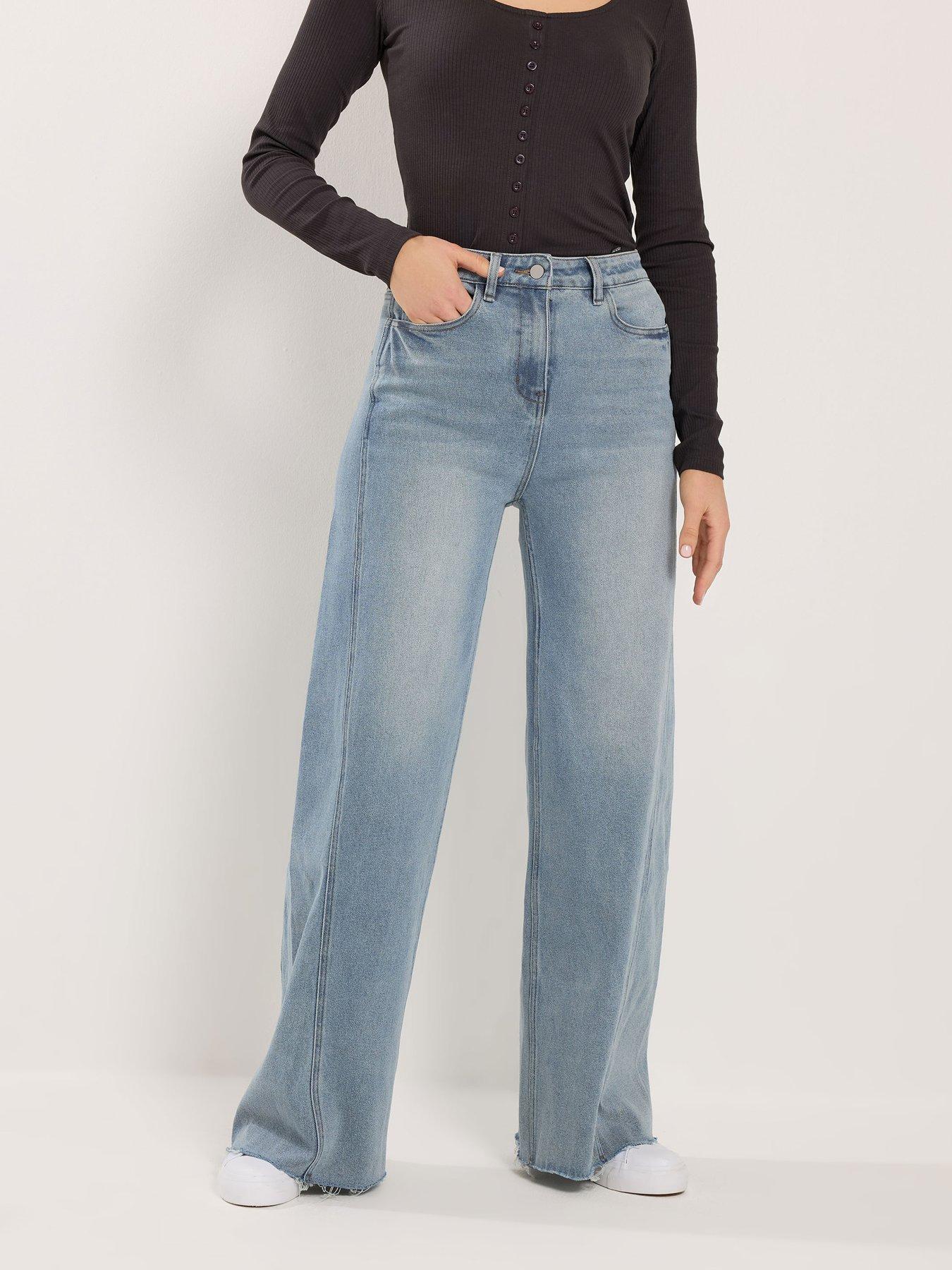 Image 4 of 6 of Long Tall Sally Twist Seam Wide Leg Jean 36" - Blue