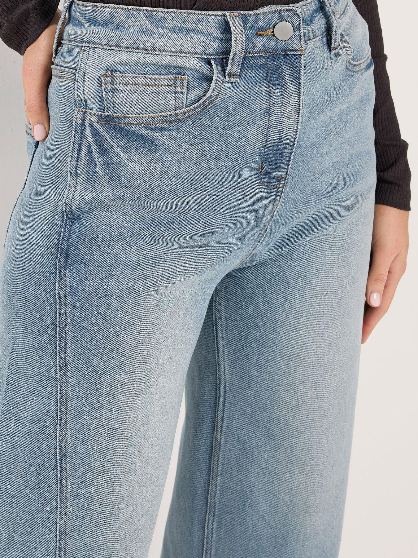 Image 5 of 6 of Long Tall Sally Twist Seam Wide Leg Jean 36" - Blue
