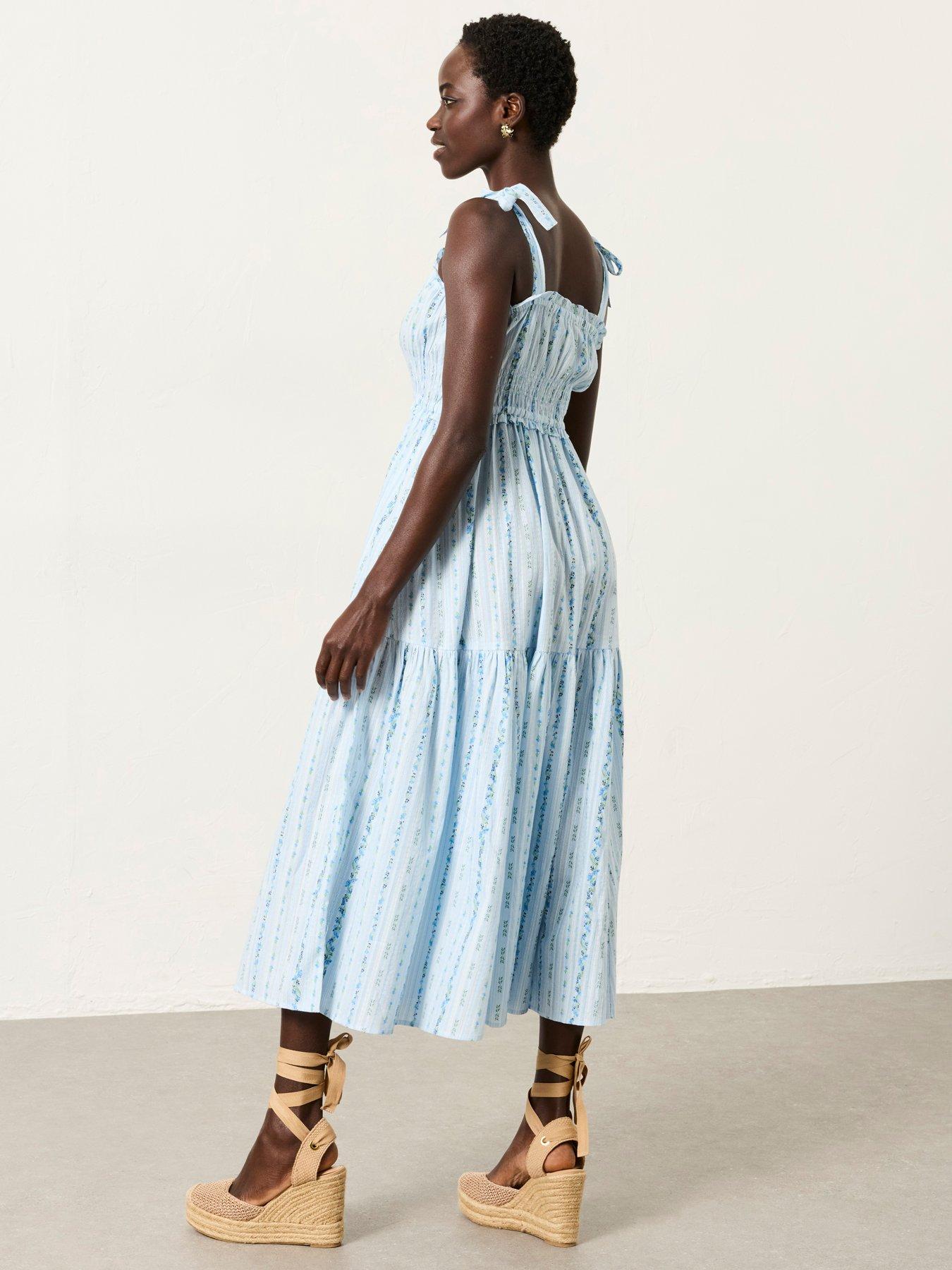  image of fatface-martha-stripe-midi-blue