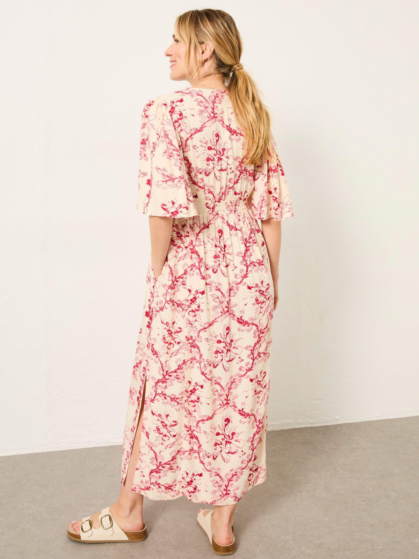  image of fatface-solene-bloom-midi-dress-ivory
