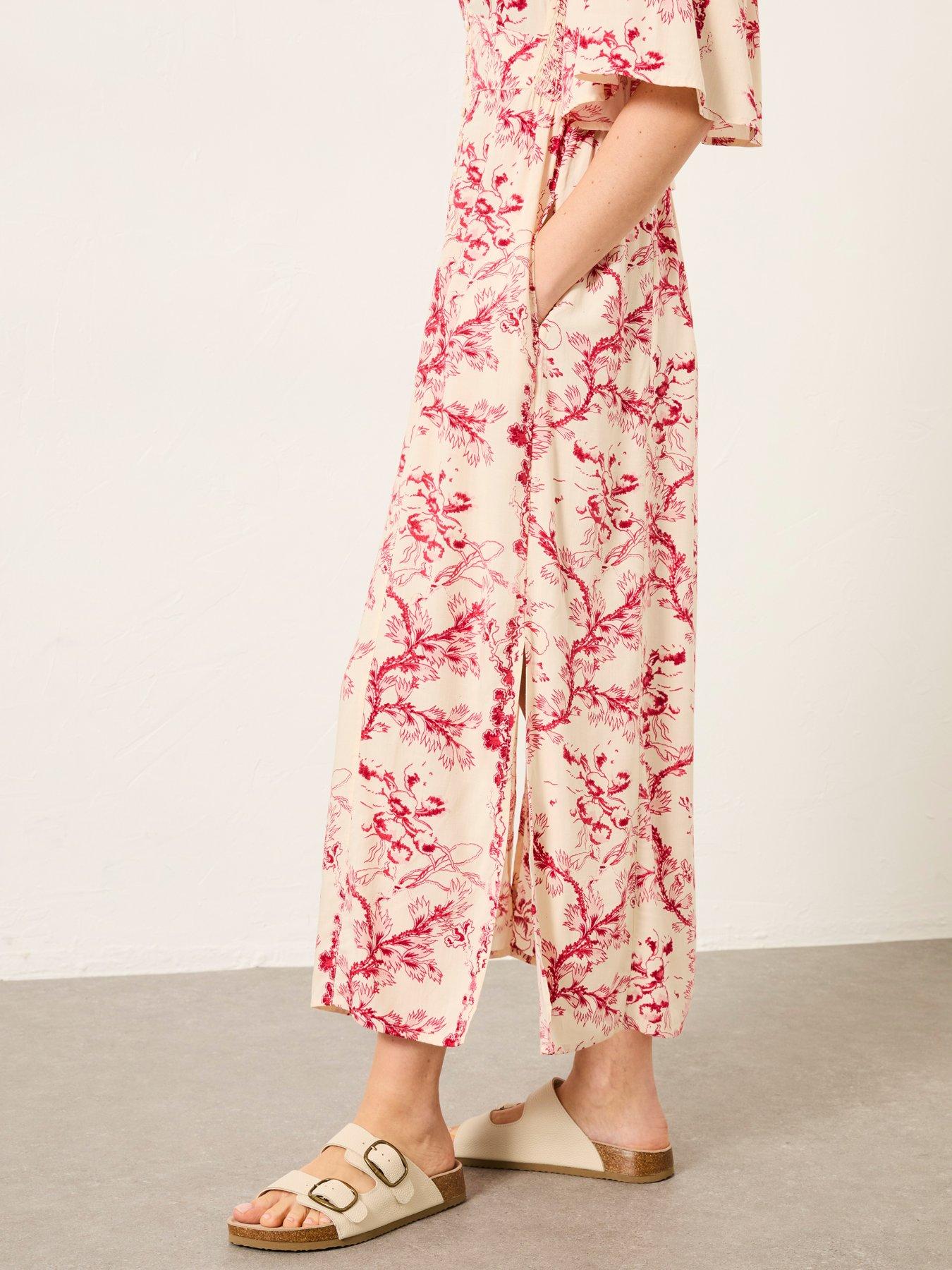  image of fatface-solene-bloom-midi-dress-ivory