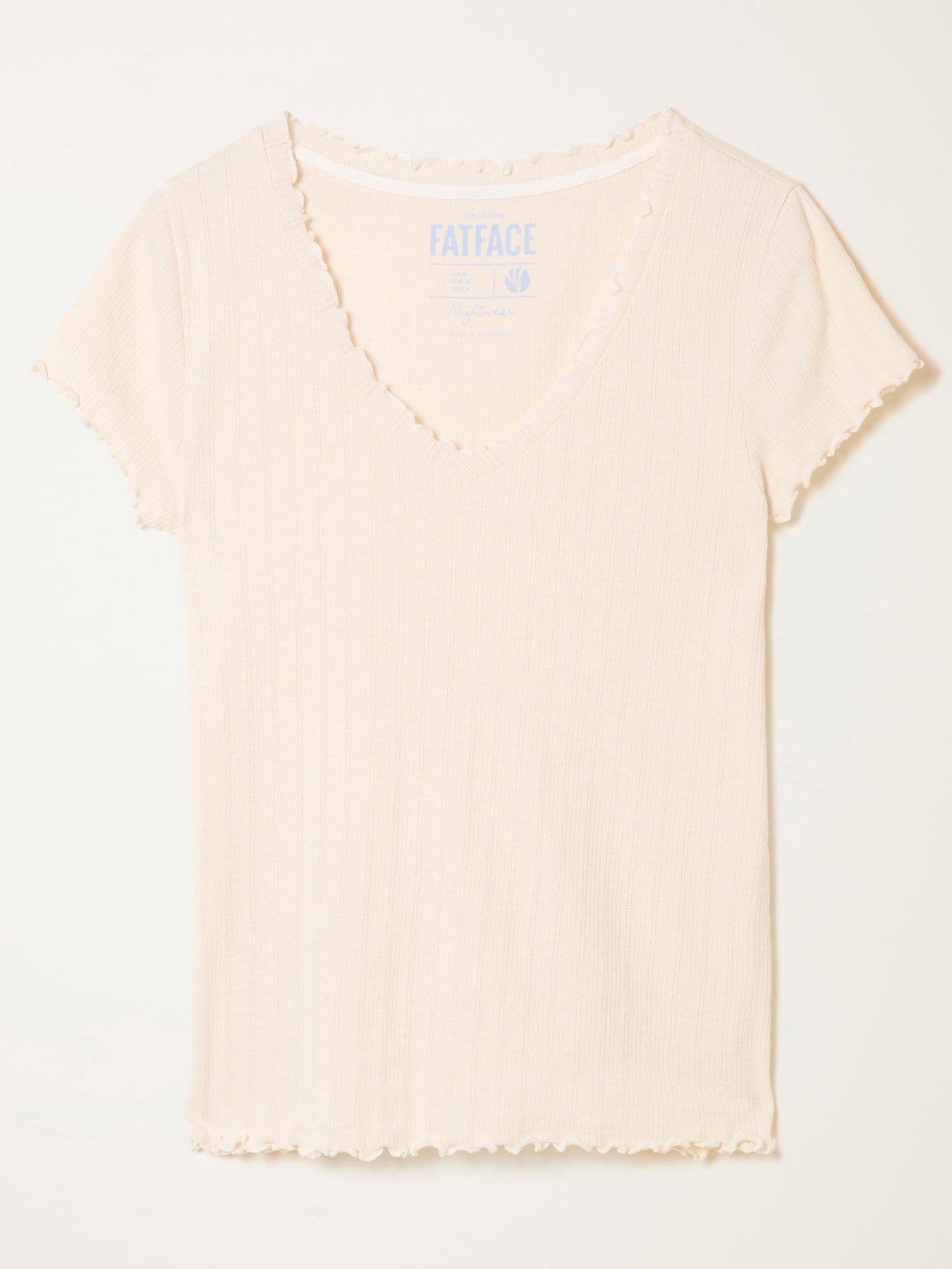 Image 5 of 5 of FatFace Chloe V Neck Top - Cream