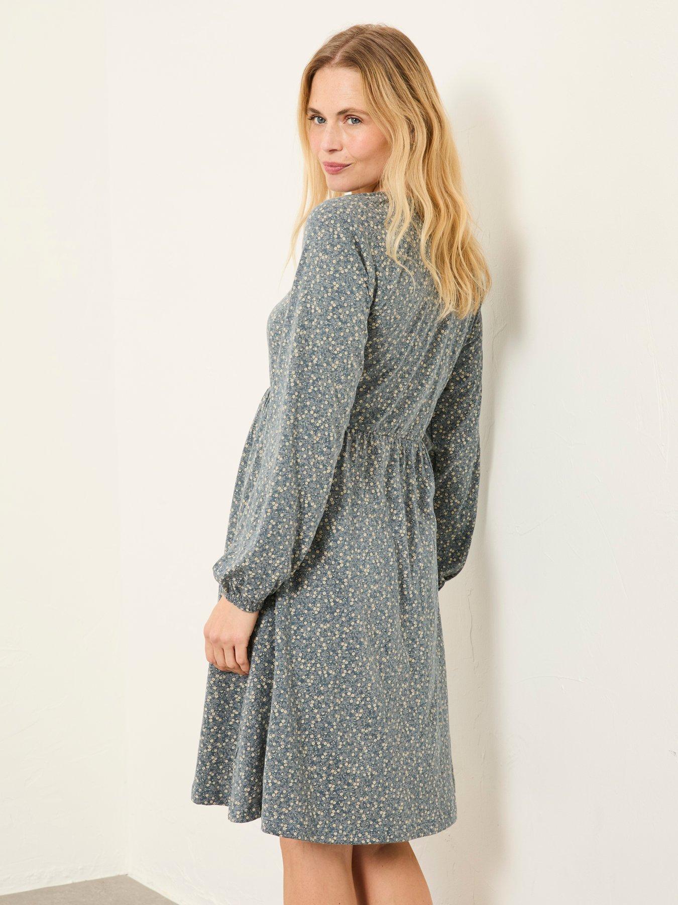 stillFront image of fatface-em-ditsy-regular-jersey-dress-blue