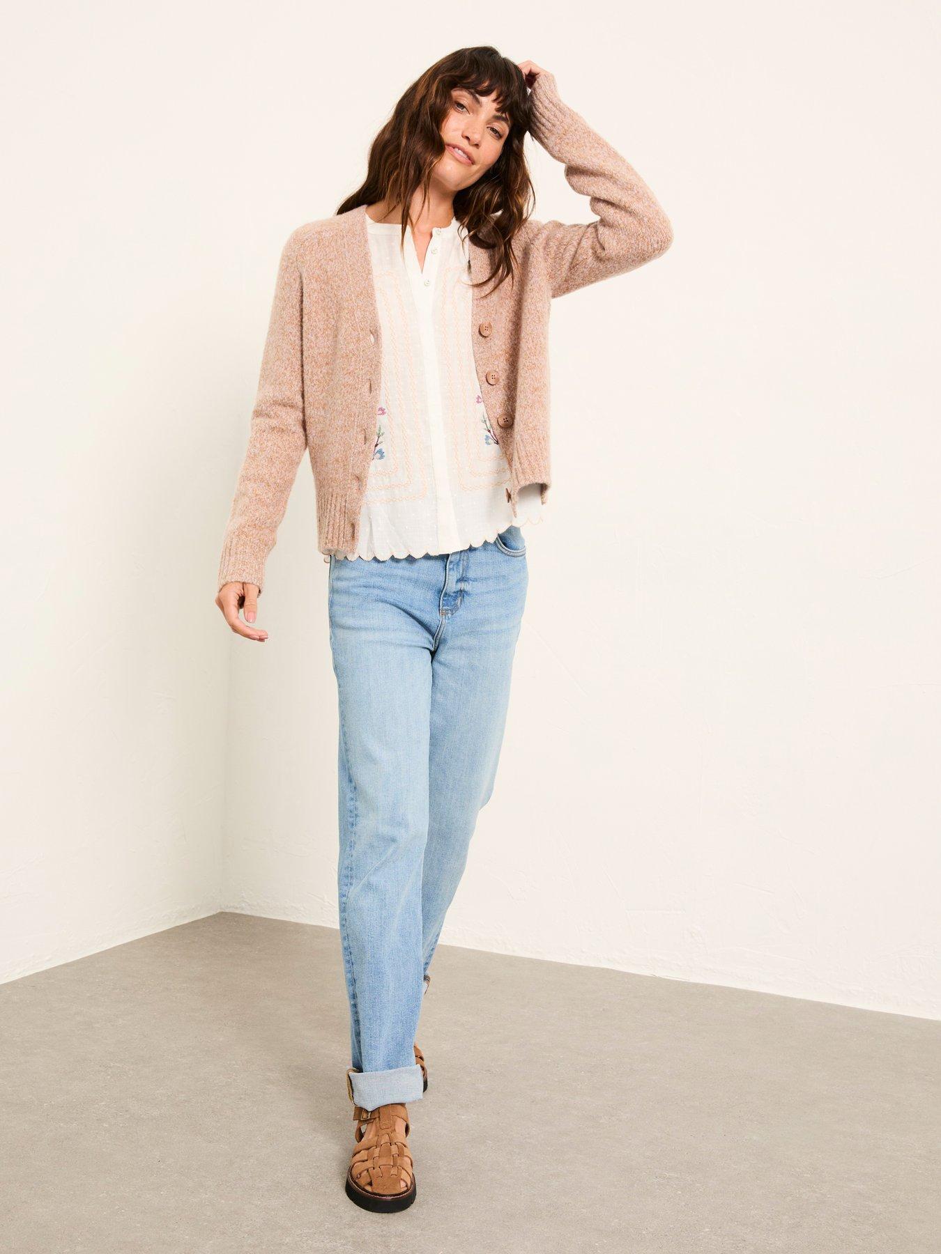 Image 3 of 5 of FatFace Florrie Fleck Cardigan - Beige