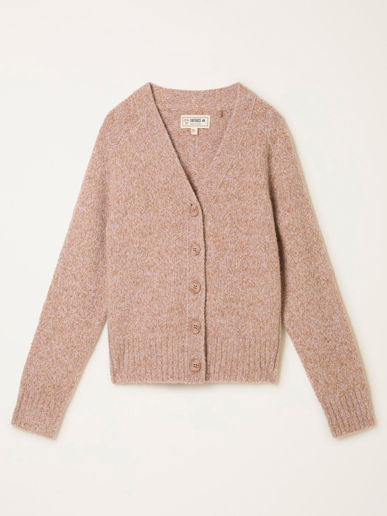 Image 5 of 5 of FatFace Florrie Fleck Cardigan - Beige