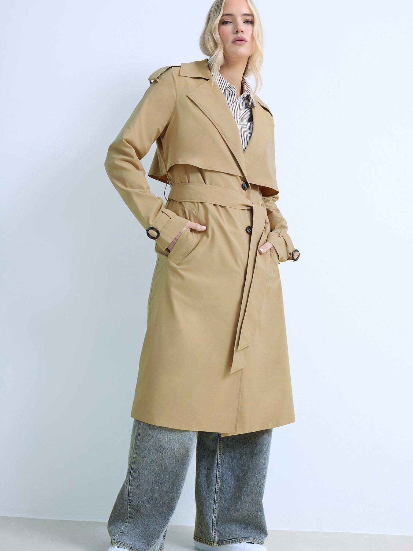  image of long-tall-sally-trench-coat-cream