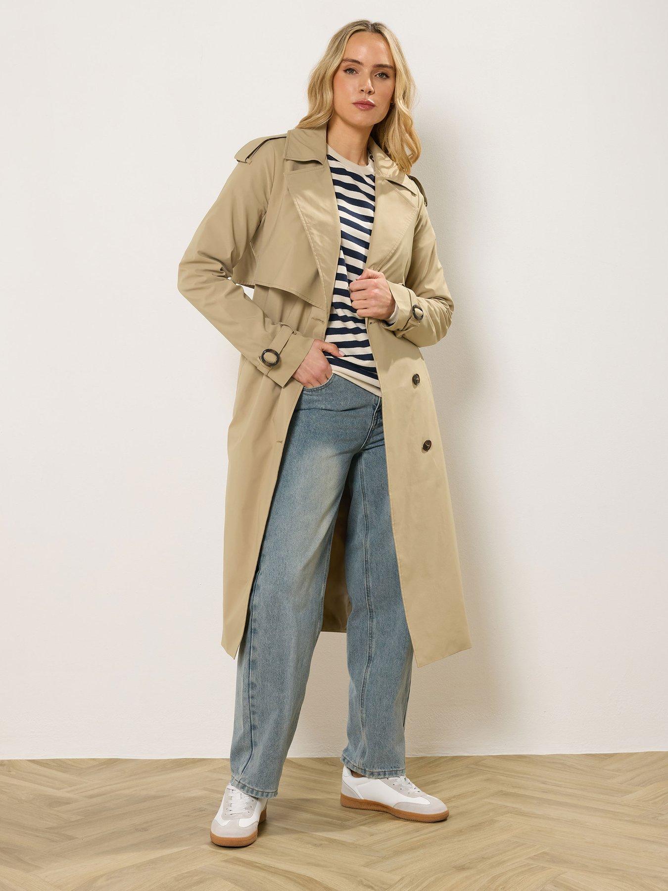  image of long-tall-sally-trench-coat-cream