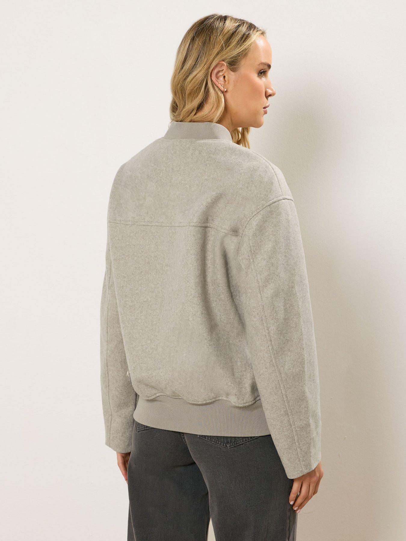  image of long-tall-sally-cosy-brushed-bomber-jacket-cream