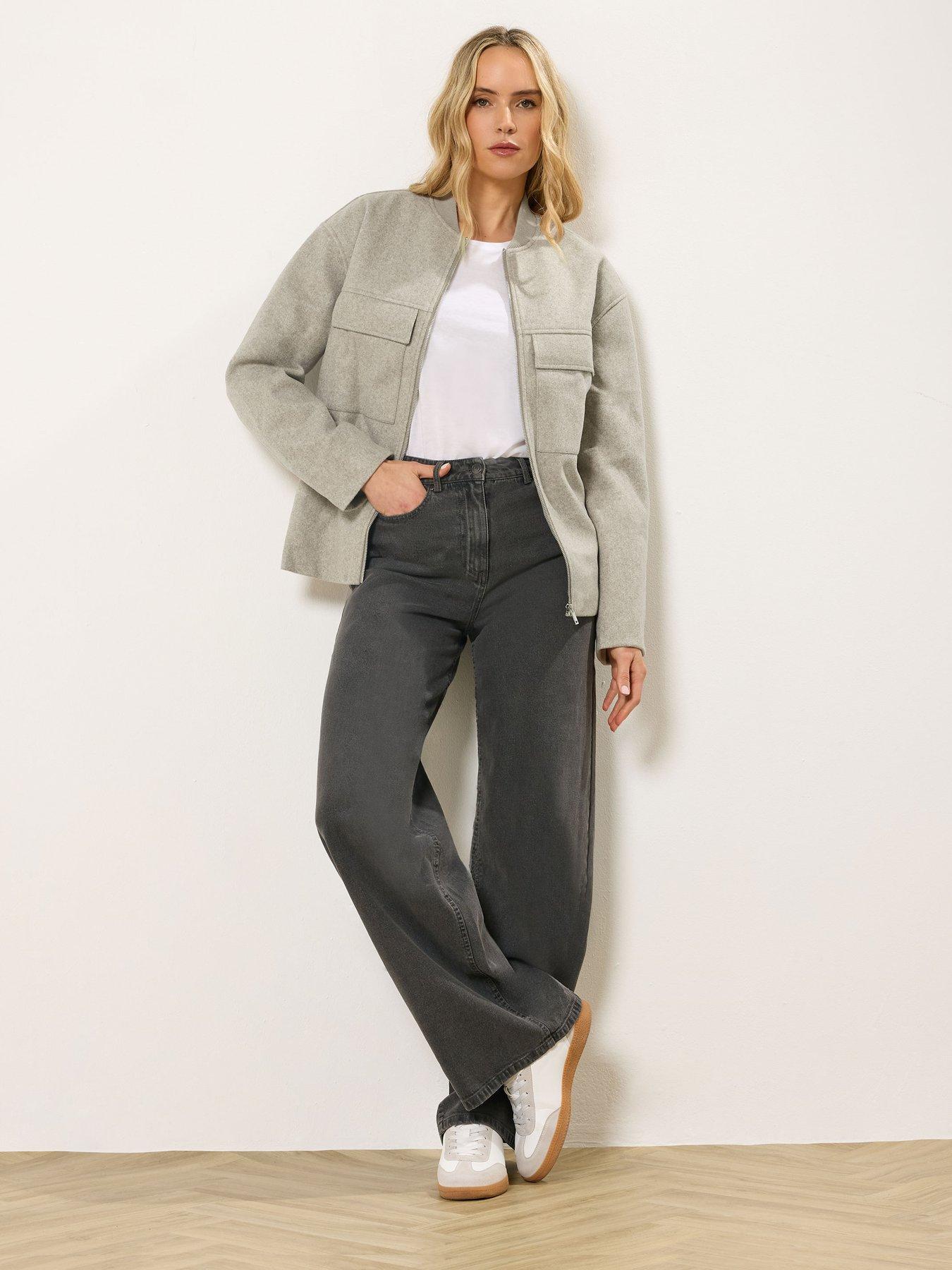  image of long-tall-sally-cosy-brushed-bomber-jacket-cream
