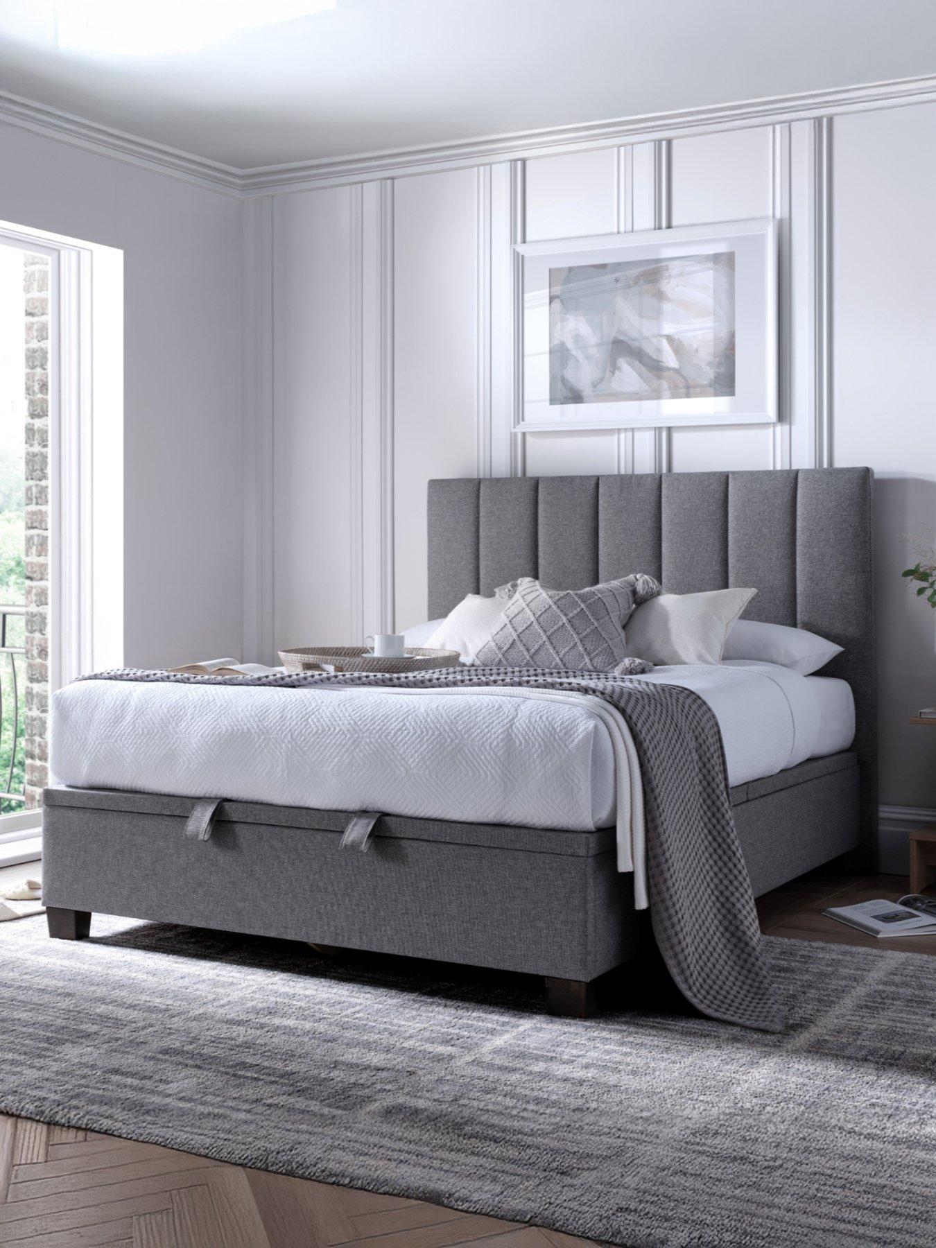 The Very Collection Wendel End Lift Up Storage Ottoman With Airsprung Mattress Options (Buy  &  SAVE!) - Grey