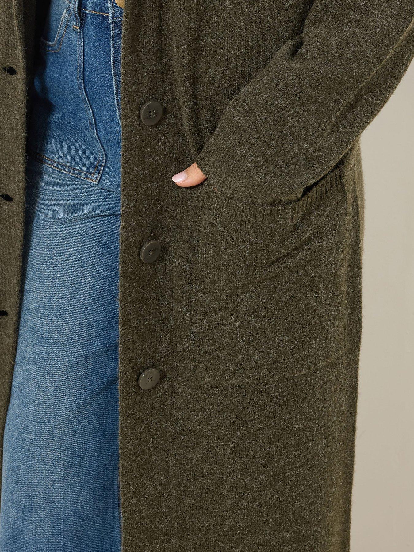 Image 4 of 5 of Long Tall Sally Knitted Coatigan - Green