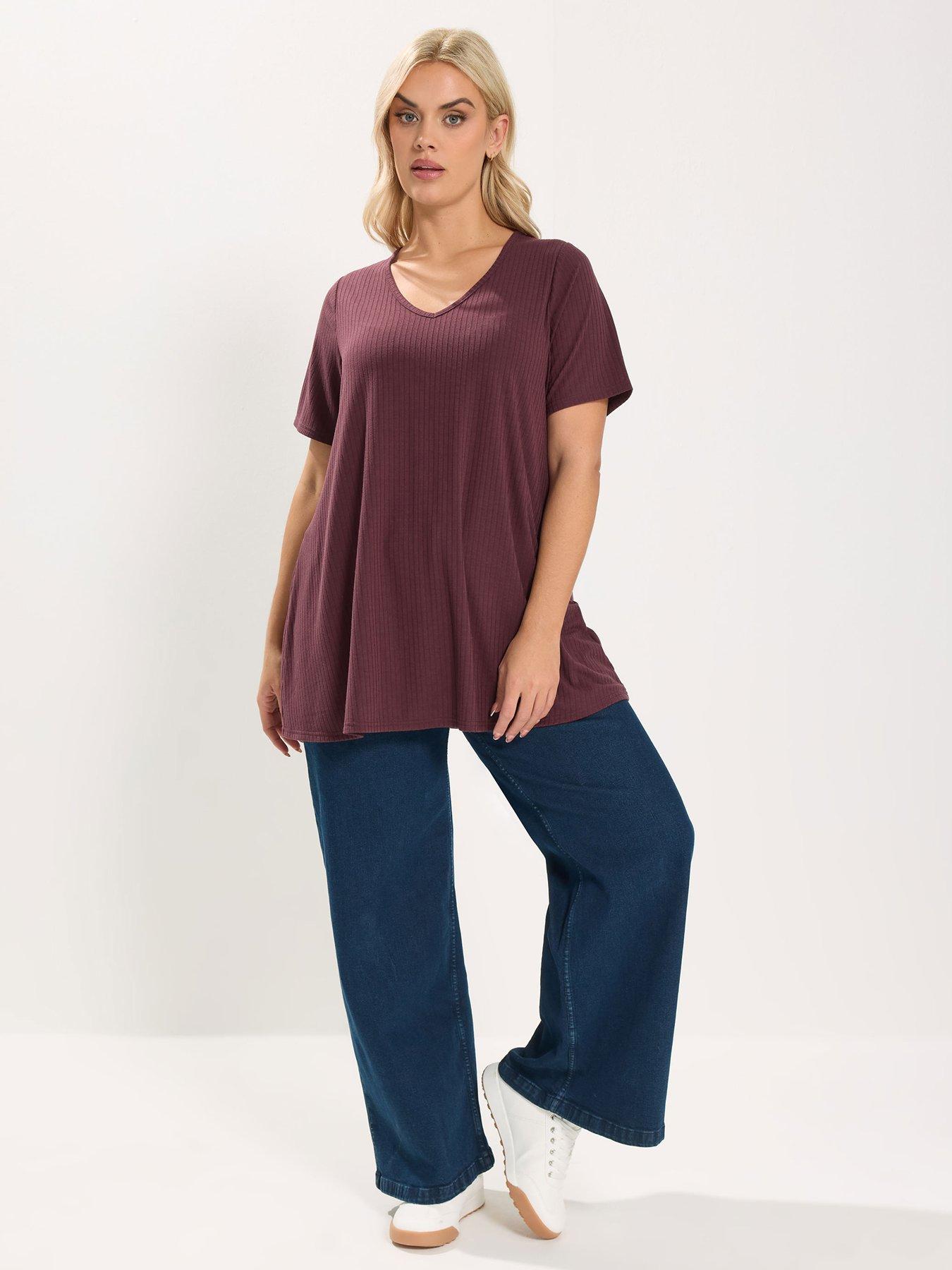  image of yours-curve-v-neck-rib-swing-top