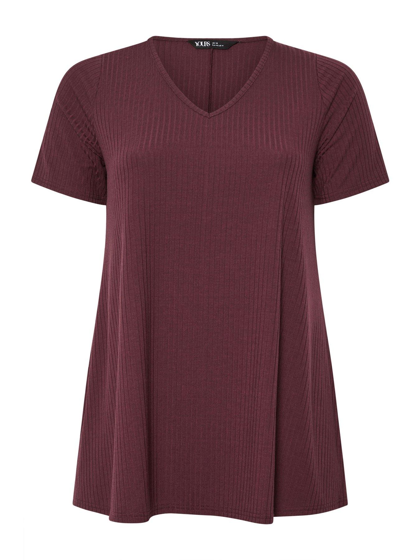  image of yours-curve-v-neck-rib-swing-top