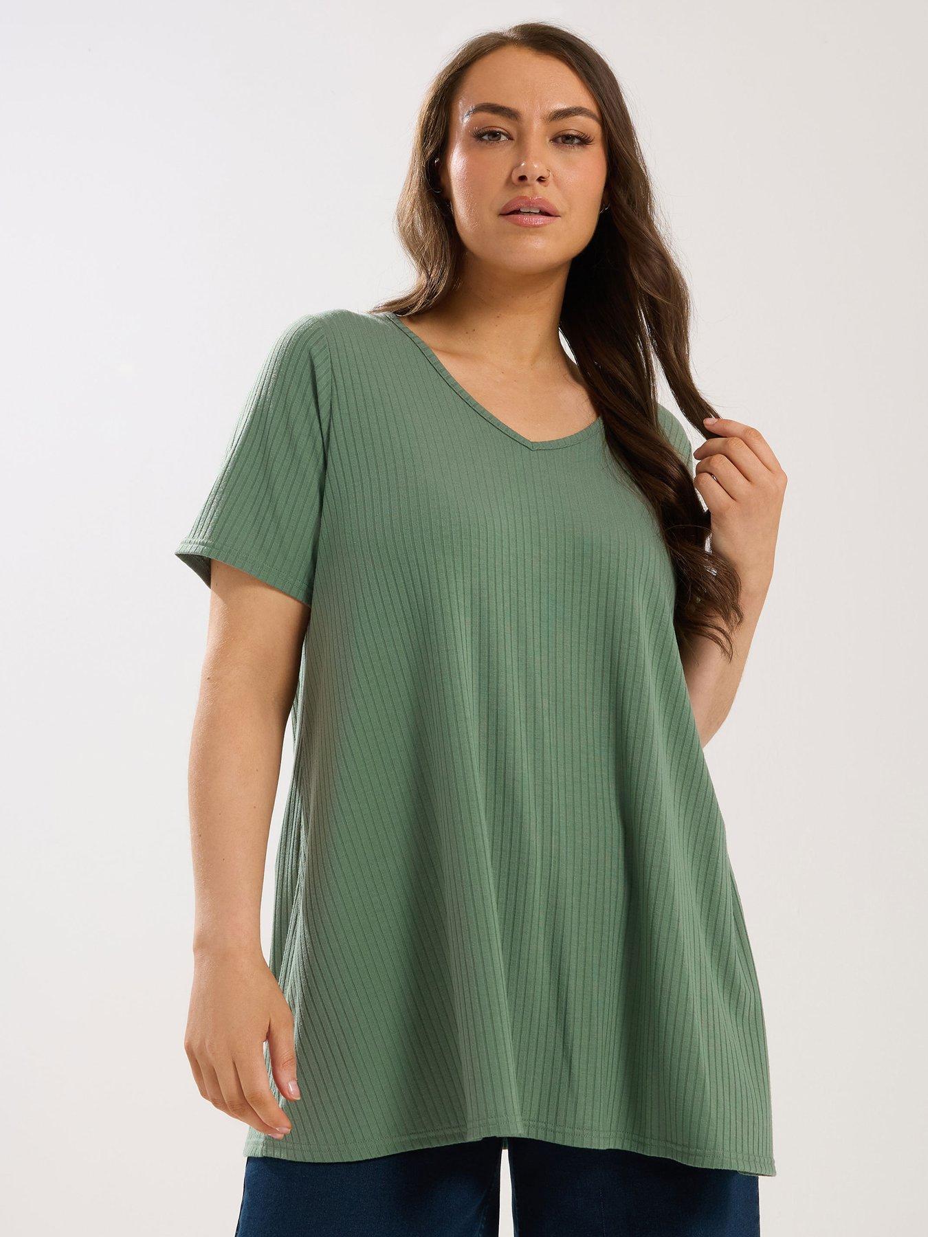 yours-curve-v-neck-rib-swing-top