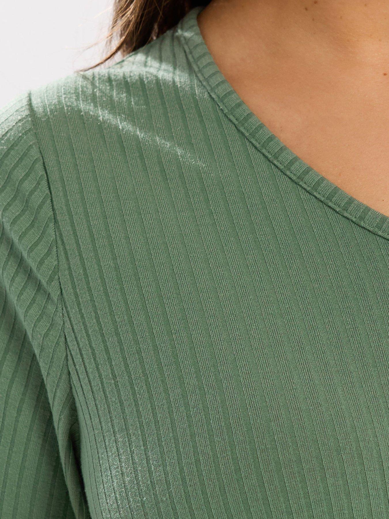  image of yours-curve-v-neck-rib-swing-top