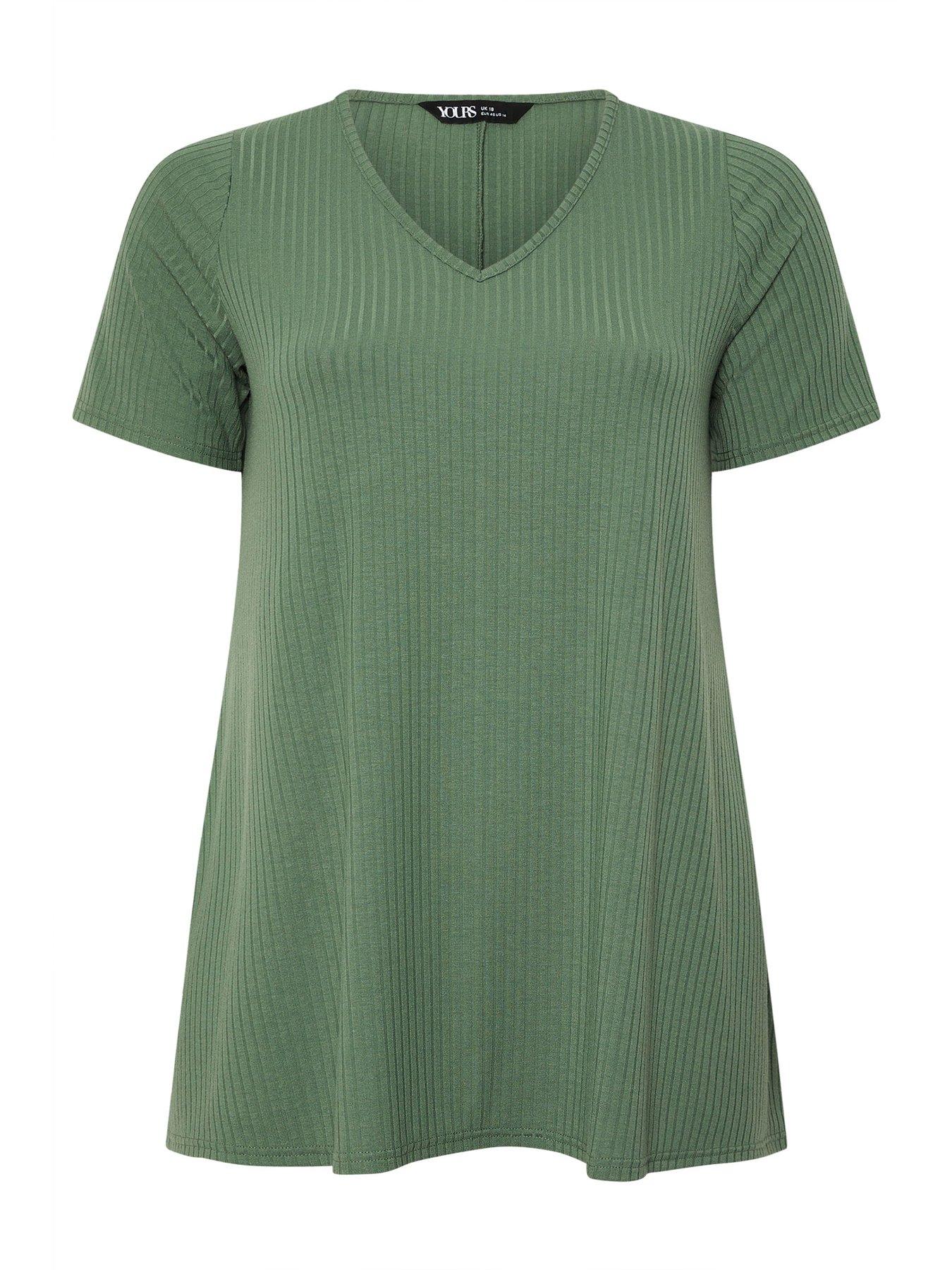  image of yours-curve-v-neck-rib-swing-top
