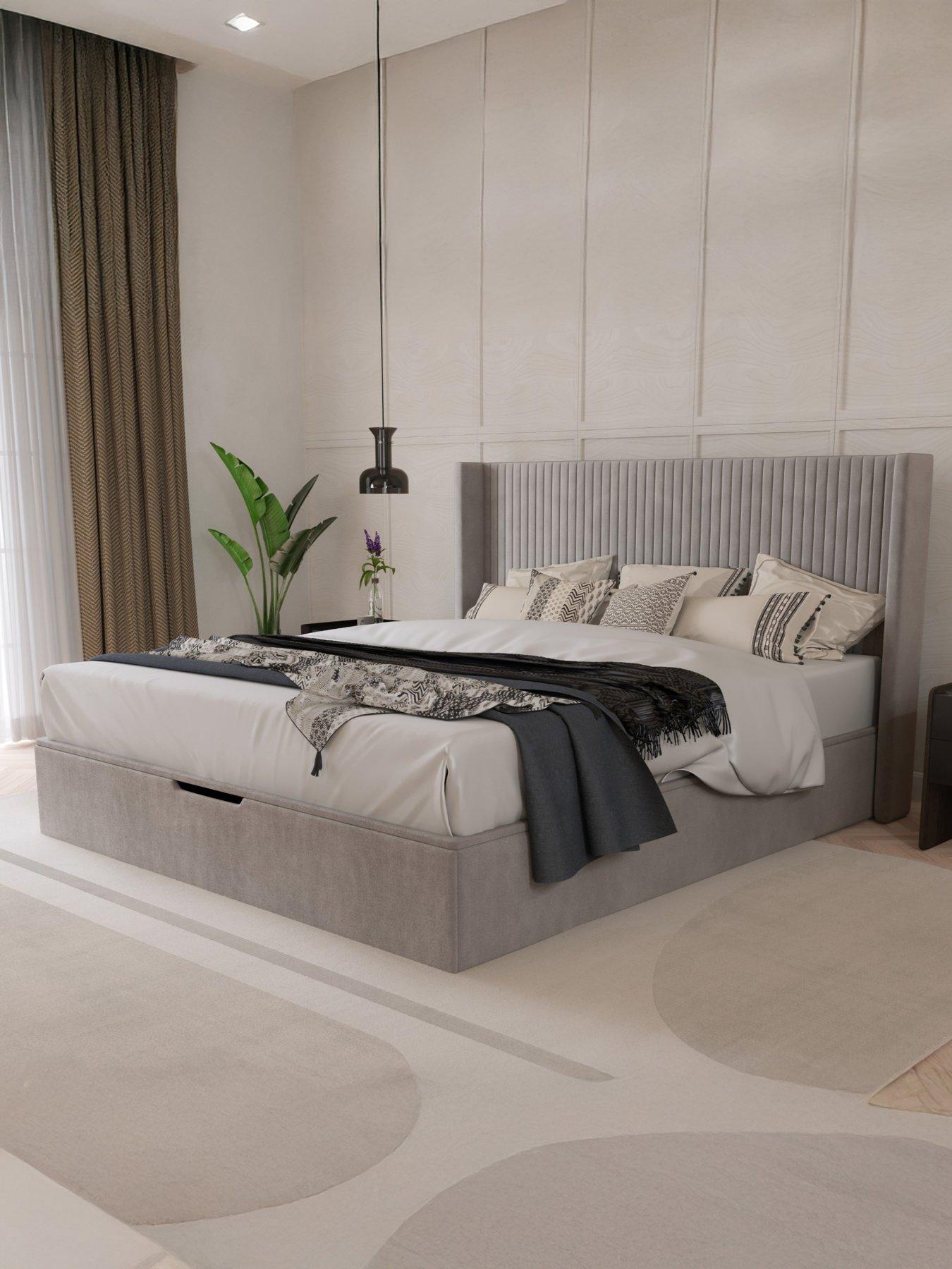 The Very Collection Orchard End Lift Up Storage Ottoman Bed with Airsprung Mattress Options (Buy  &  SAVE!) - Taupe