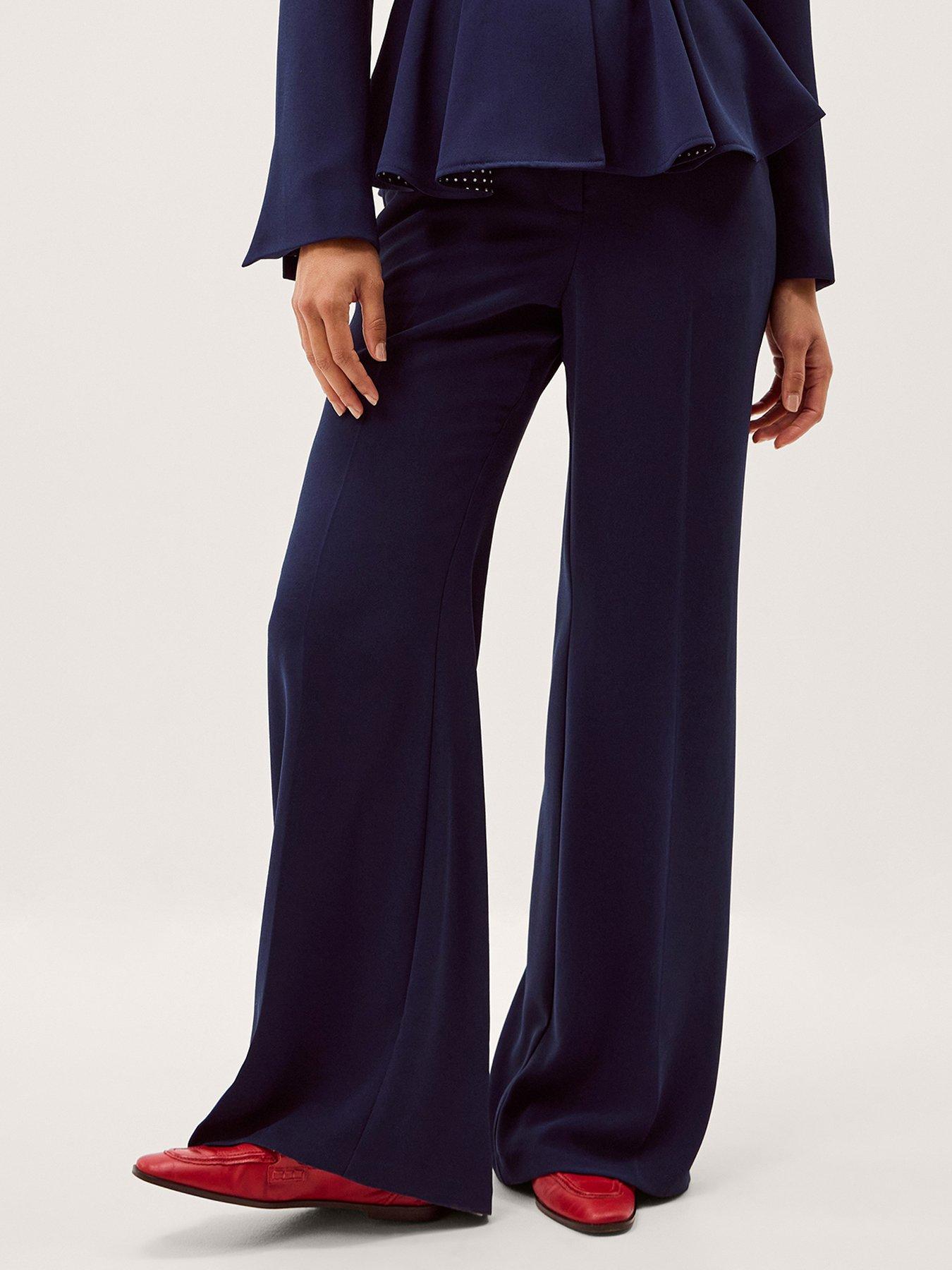  image of monsoon-erin-flared-trousers-navy