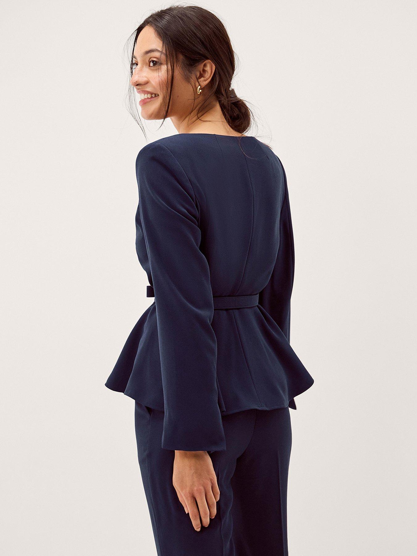  image of monsoon-erin-peplum-jacket-navy