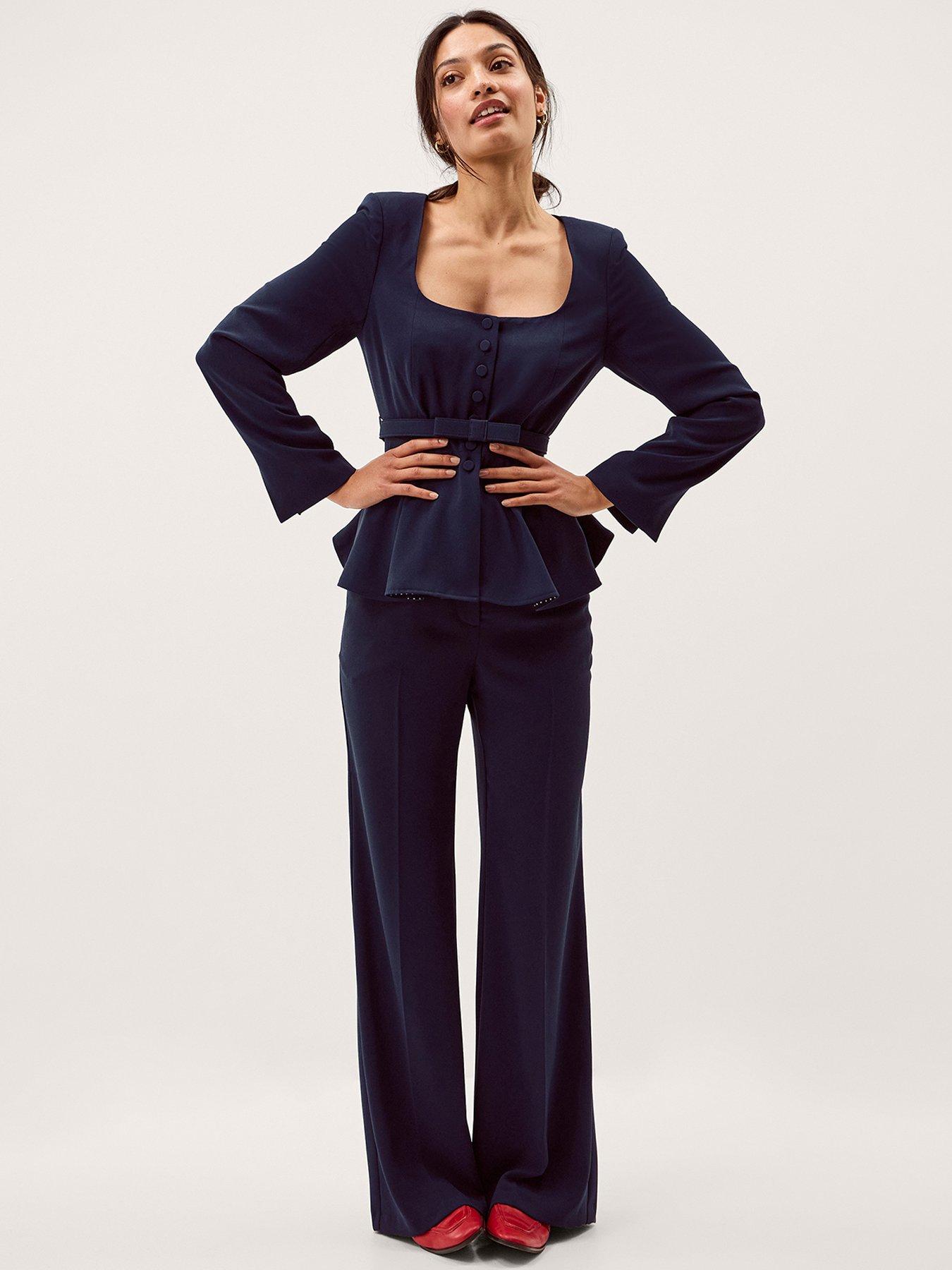  image of monsoon-erin-peplum-jacket-navy