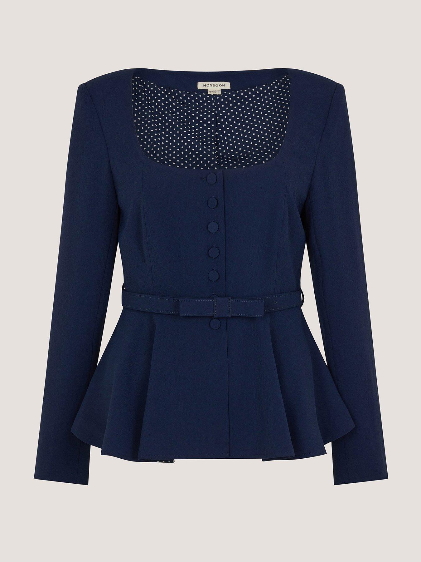  image of monsoon-erin-peplum-jacket-navy