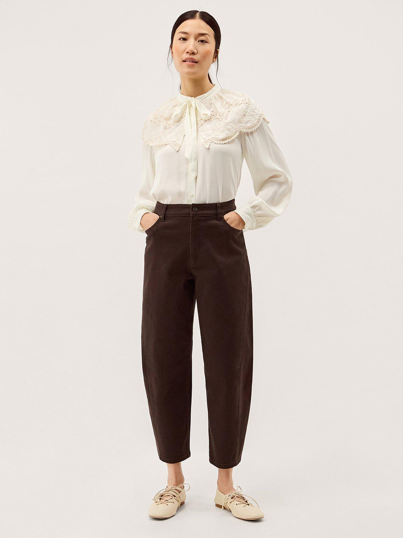 Image 3 of 5 of Monsoon Lacey Barrel Jean - Brown