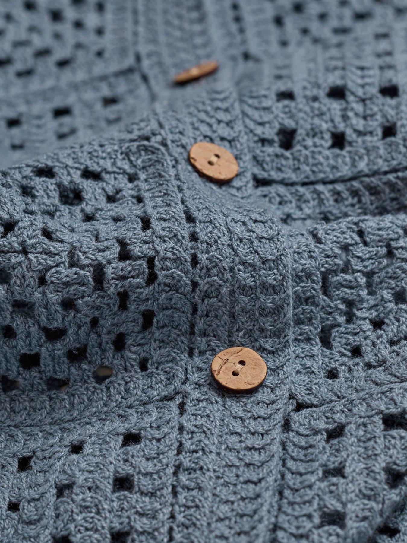 Image 6 of 7 of FatFace Astrid Crochet Shirt - Blue