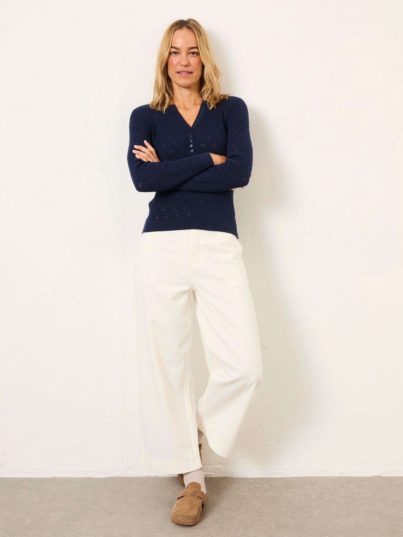 FatFace Hove Crop Trousers - White