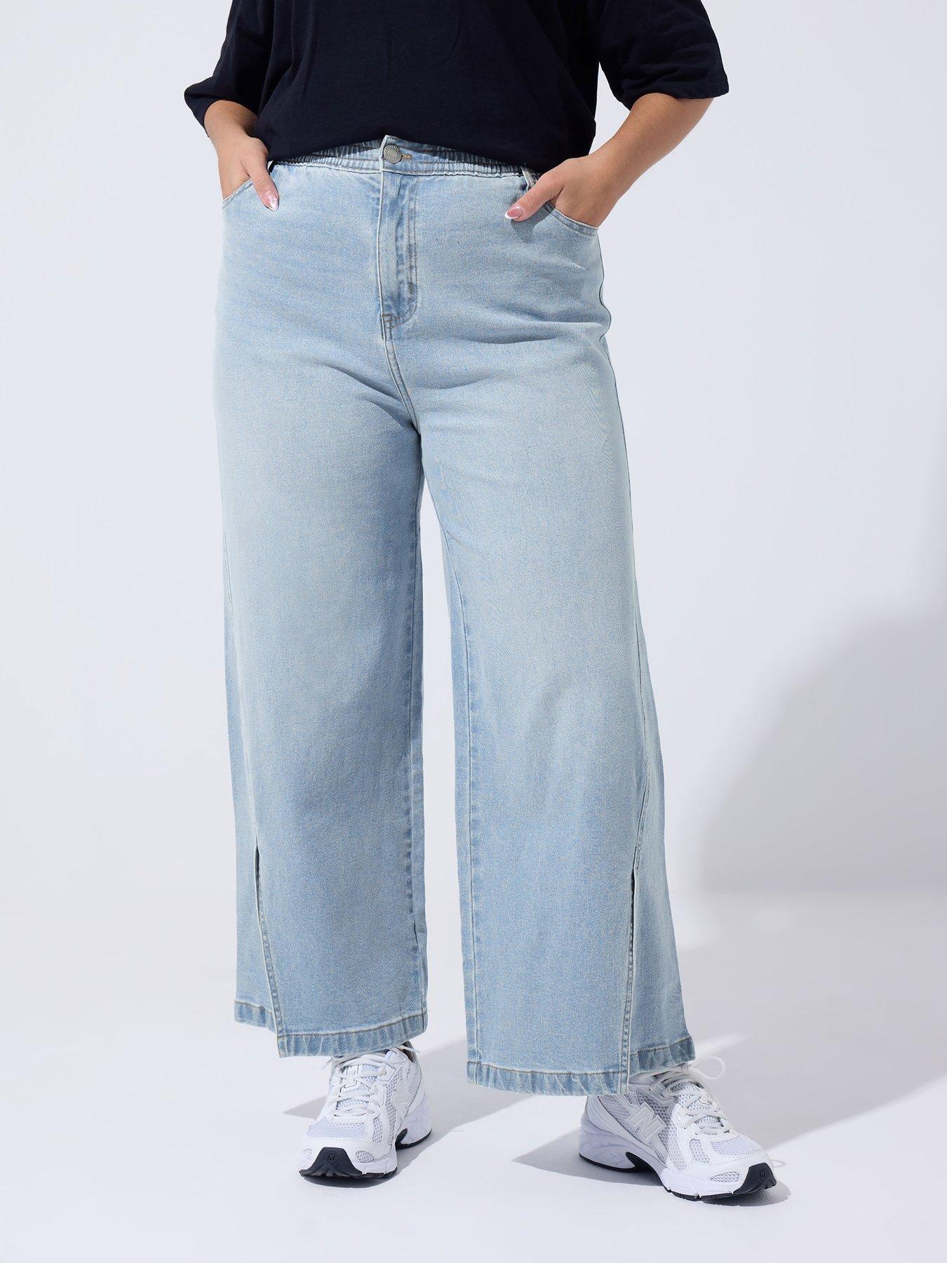 Image 1 of 5 of Yours Curve Split Hem Jeans
