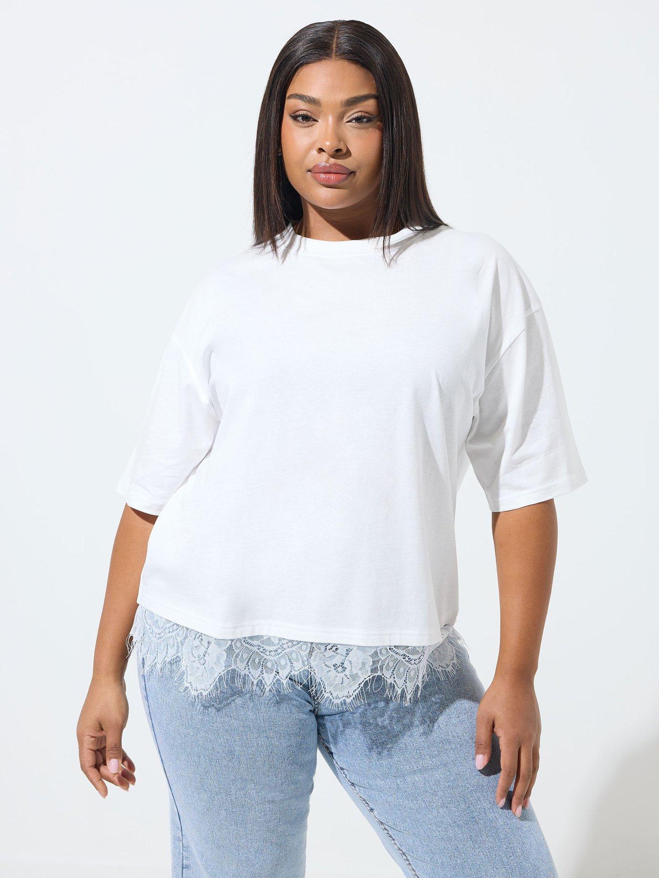  image of yours-curve-lace-hem-top-white