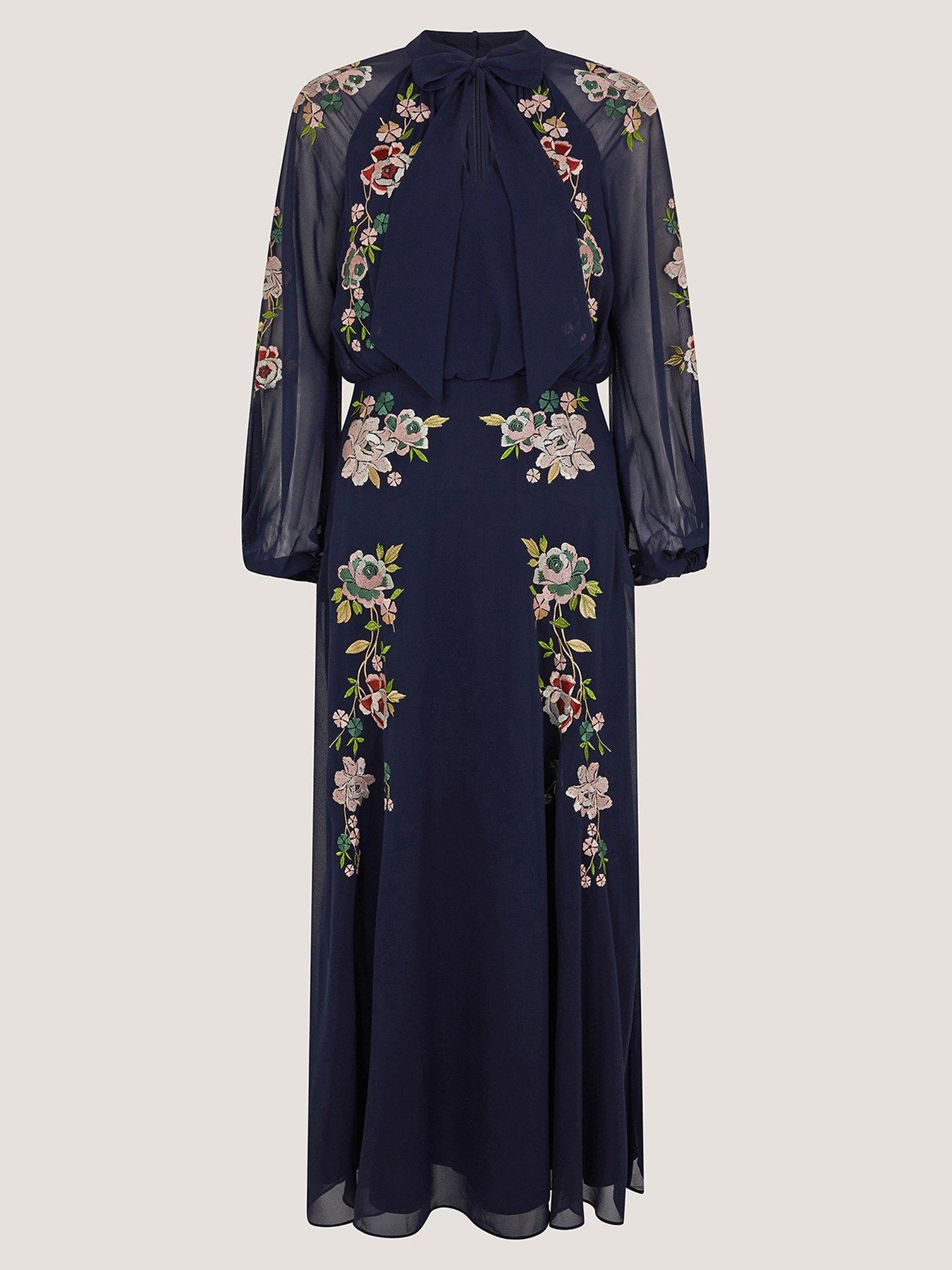 monsoon nikki embroidered bib dress BONJOUR DIARY EMBROIDERED DRESS / SAND main image 1