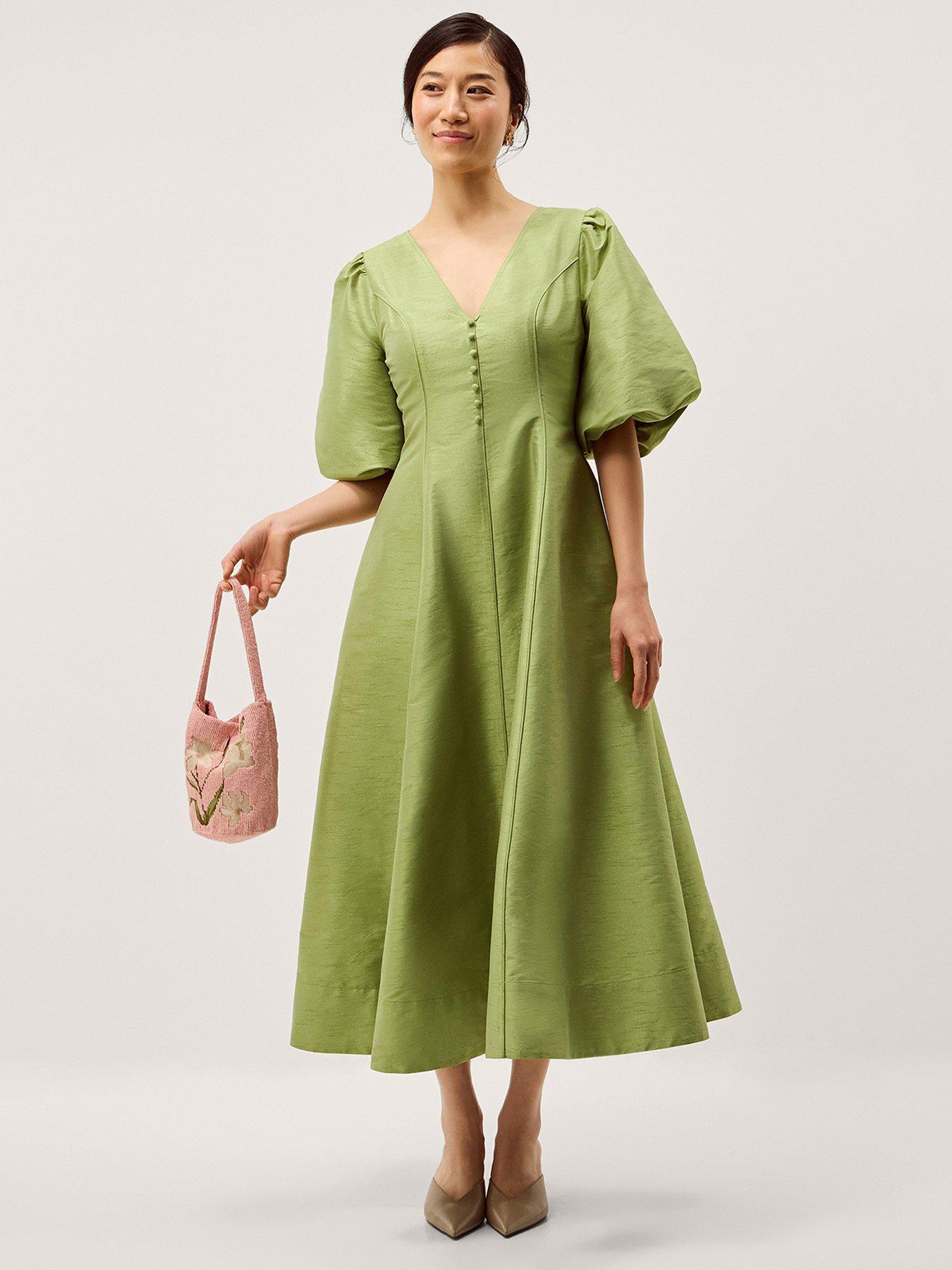 Monsoon Beatrice A-Line Midi Dress - Green