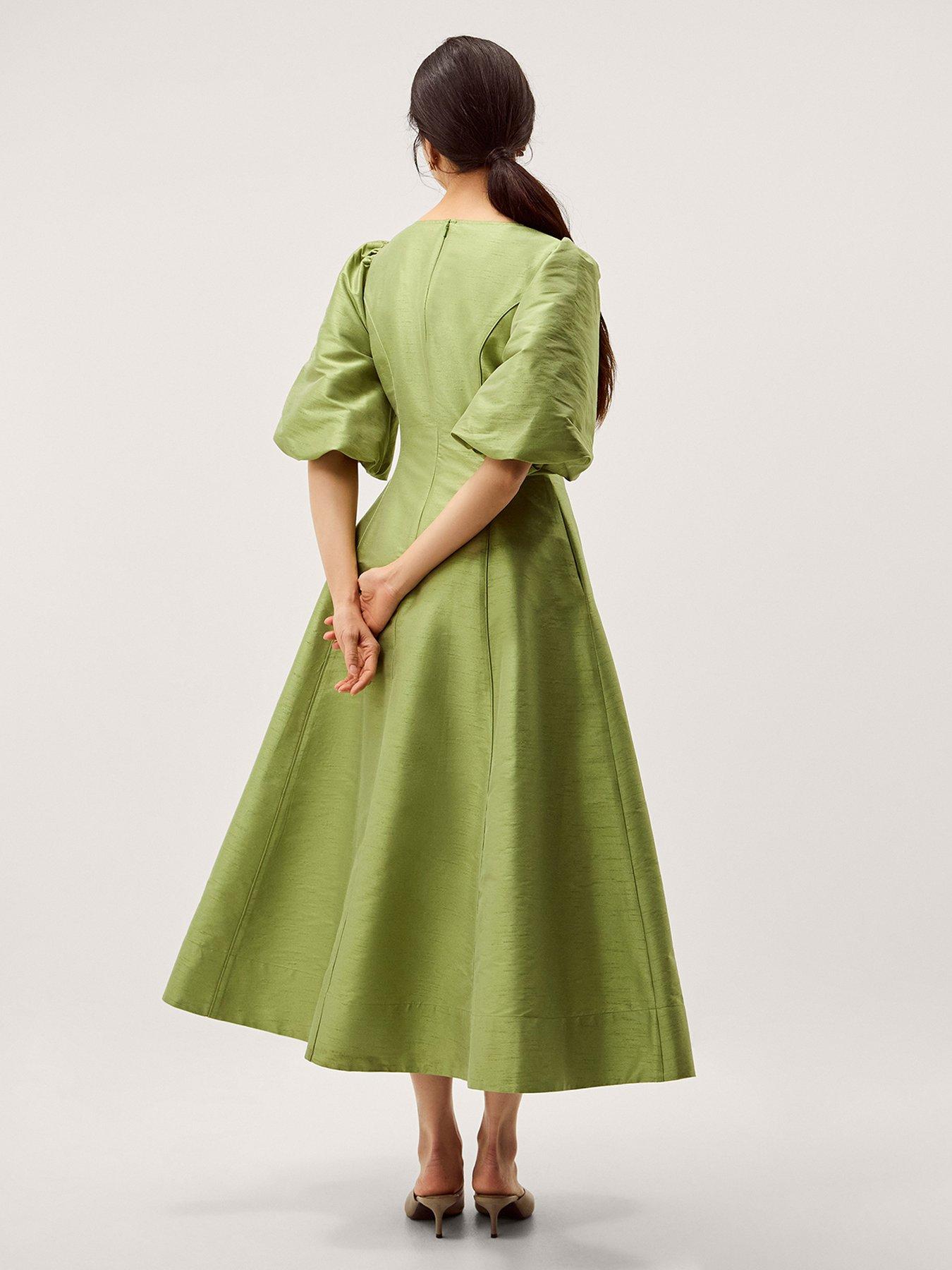 Image 2 of 5 of Monsoon Beatrice A-Line Midi Dress - Green