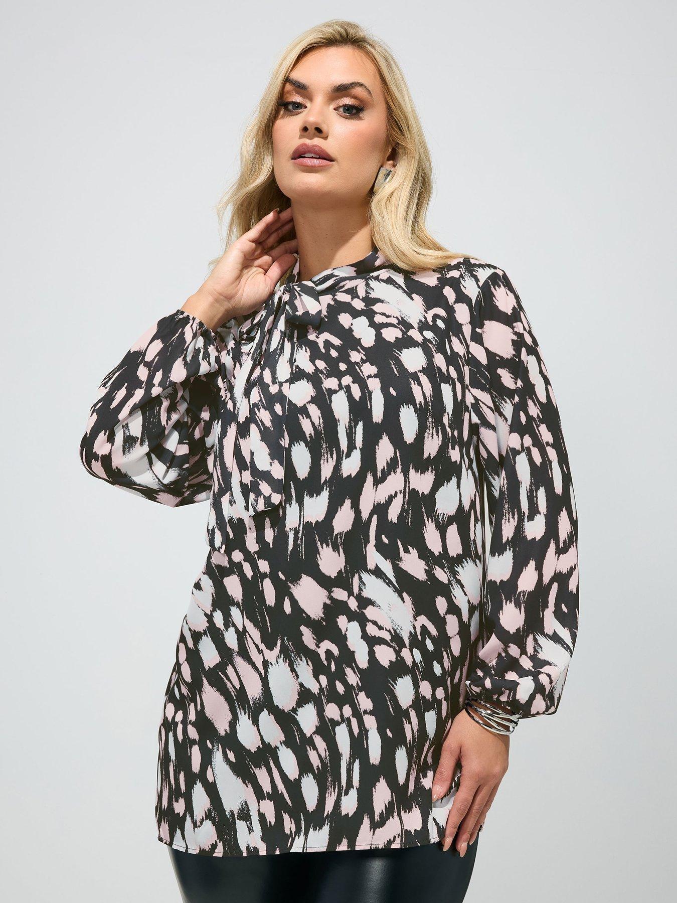 Image 1 of 5 of Yours Curve Animal Bow Blouse