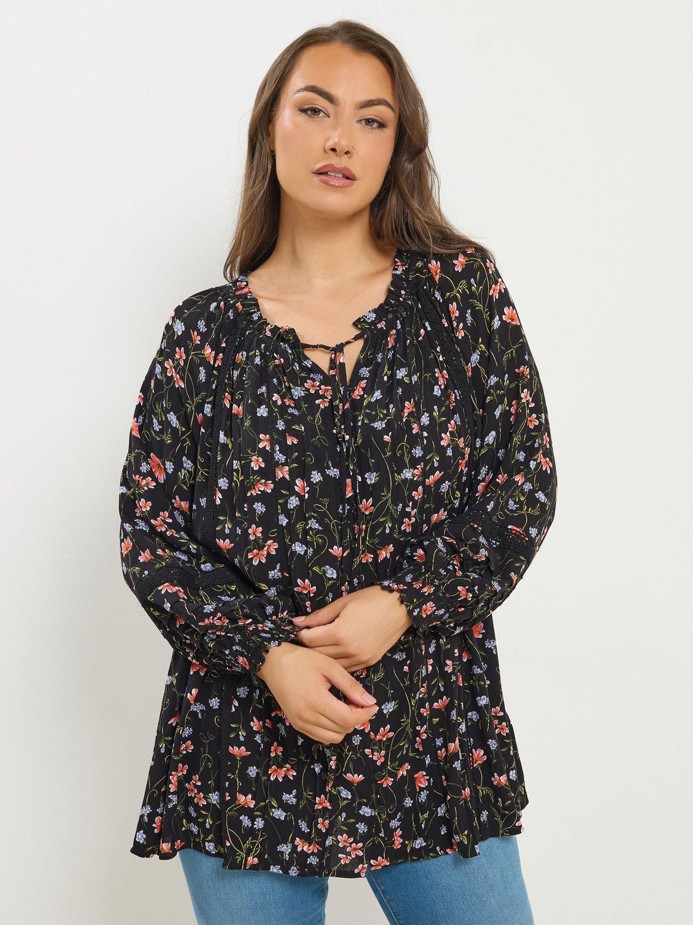 Image 1 of 4 of Yours Curve Gypsy Pintuck Top